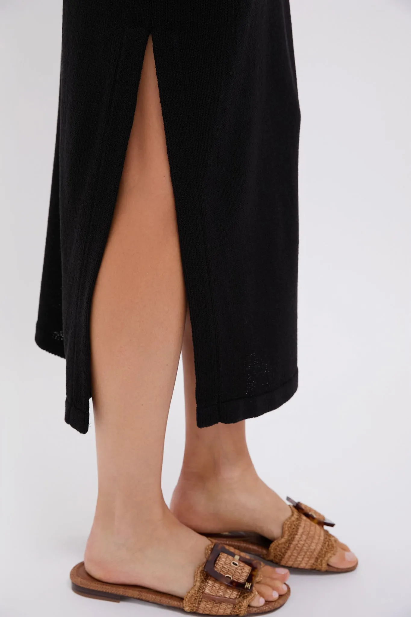 Black Knit Maren Polo Dress