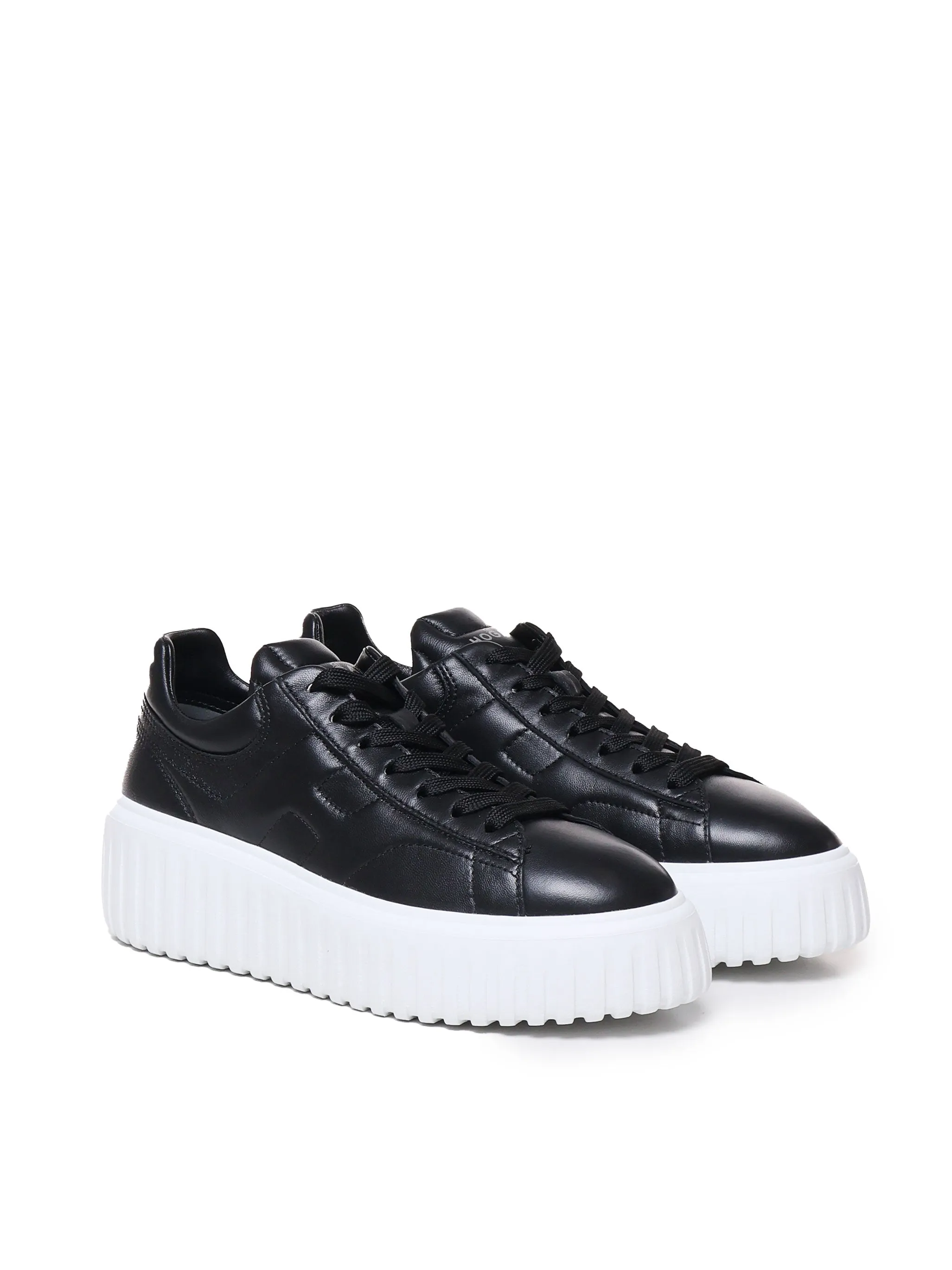 Black Nappa Leather Sneakers with Memory Foam