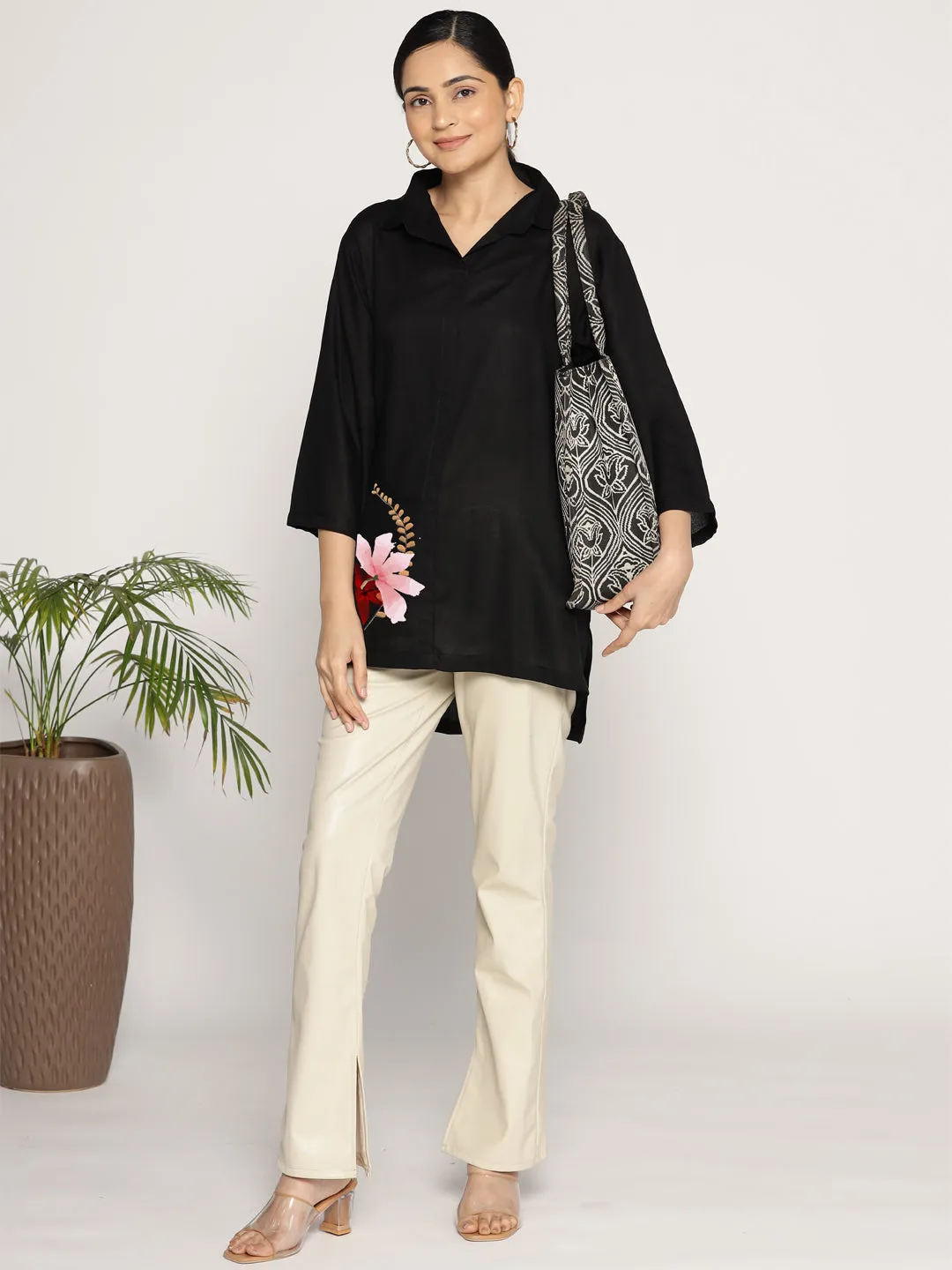 Black Rayon ShirtTop - Fleurant