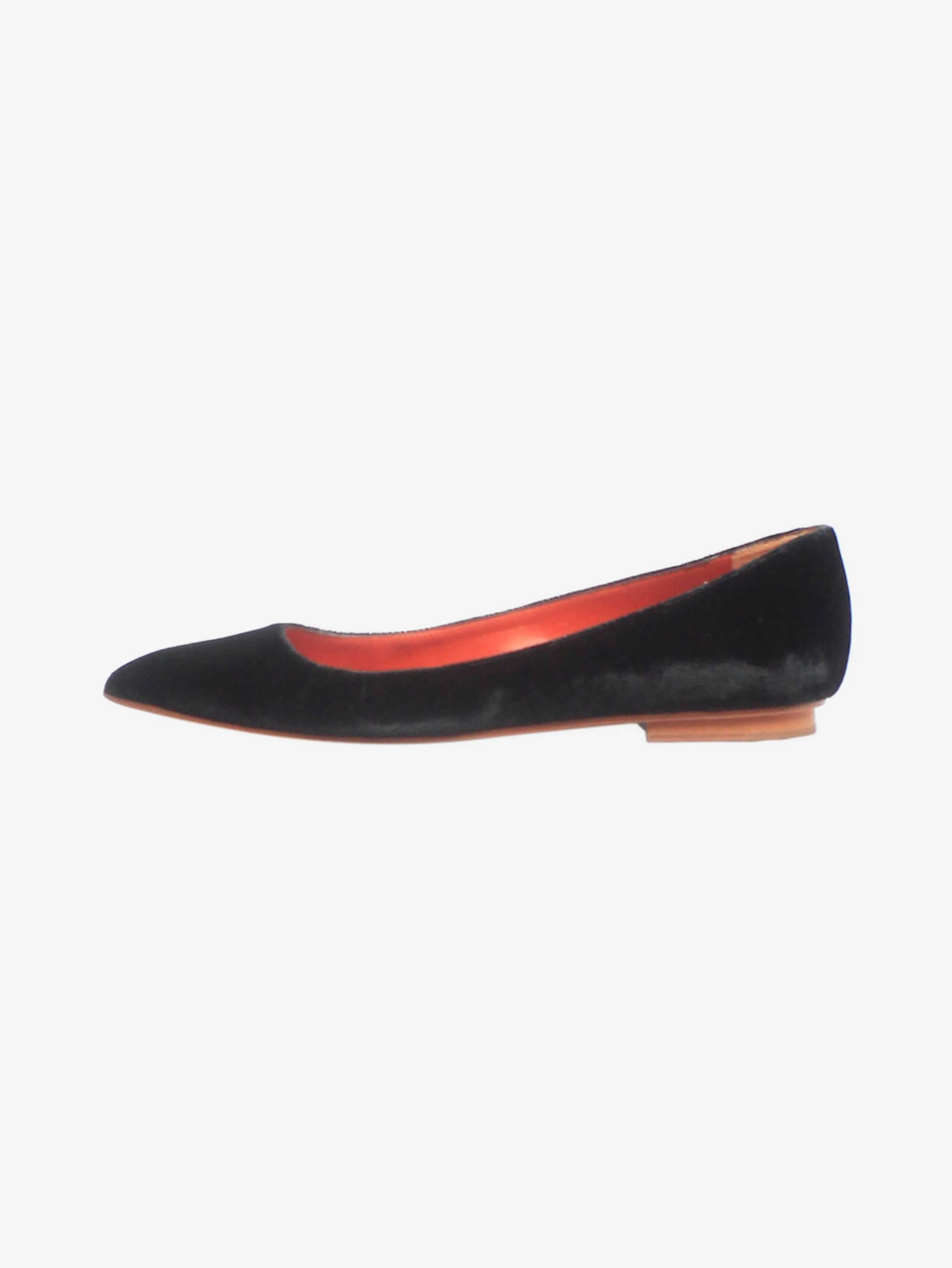 Black velvet pointed-toe pumps - size EU 37