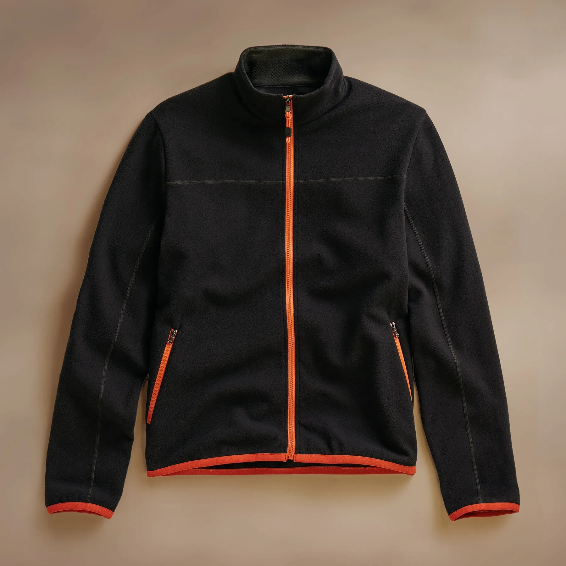 Brush Scuba Zip Front Sport Jacket  - Black/Orange