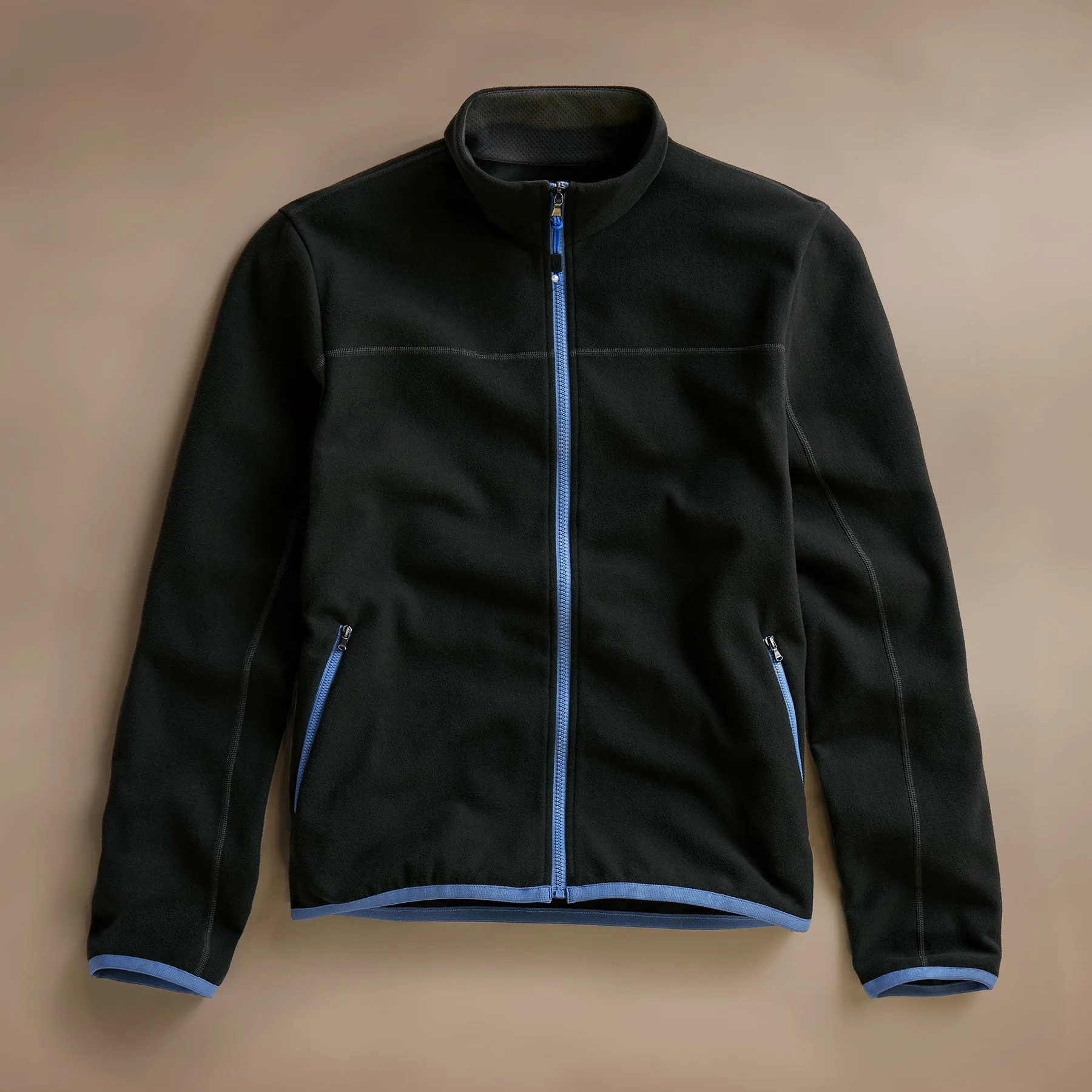 Brush Scuba Zip Front Sport Jacket  - Carbon/Blue