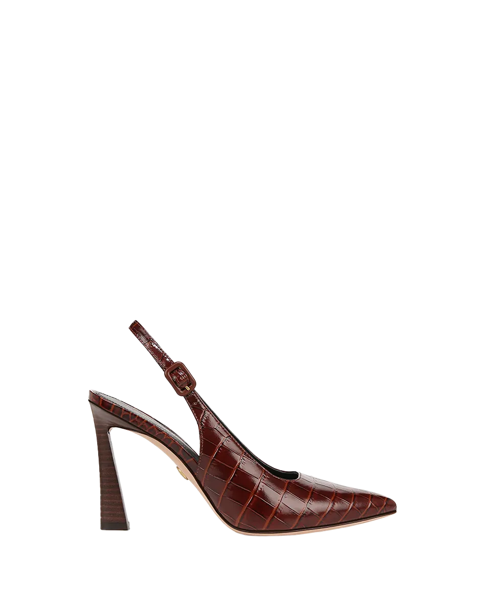 Callie Croc-Embossed Slingback Pump