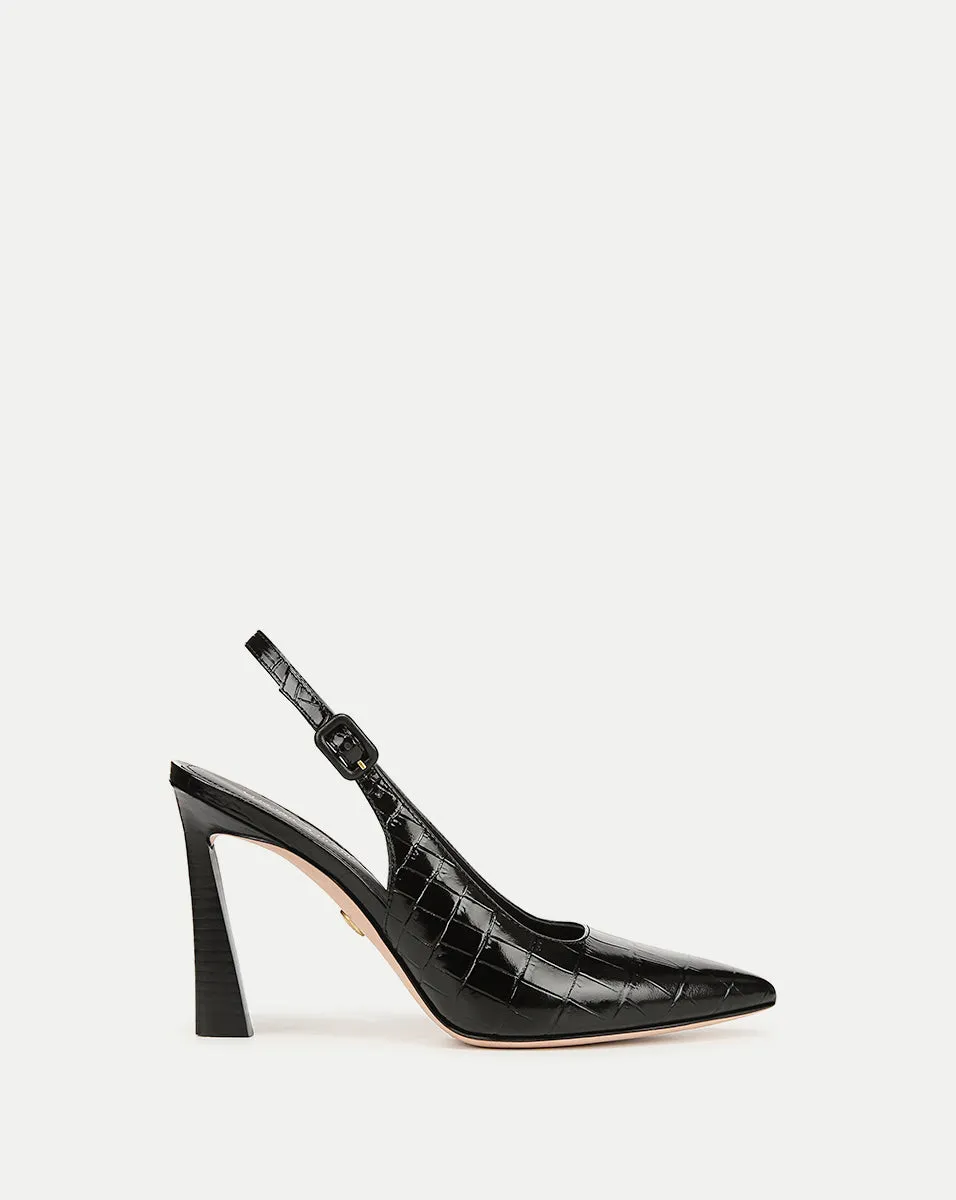 Callie Croc-Embossed Slingback Pump