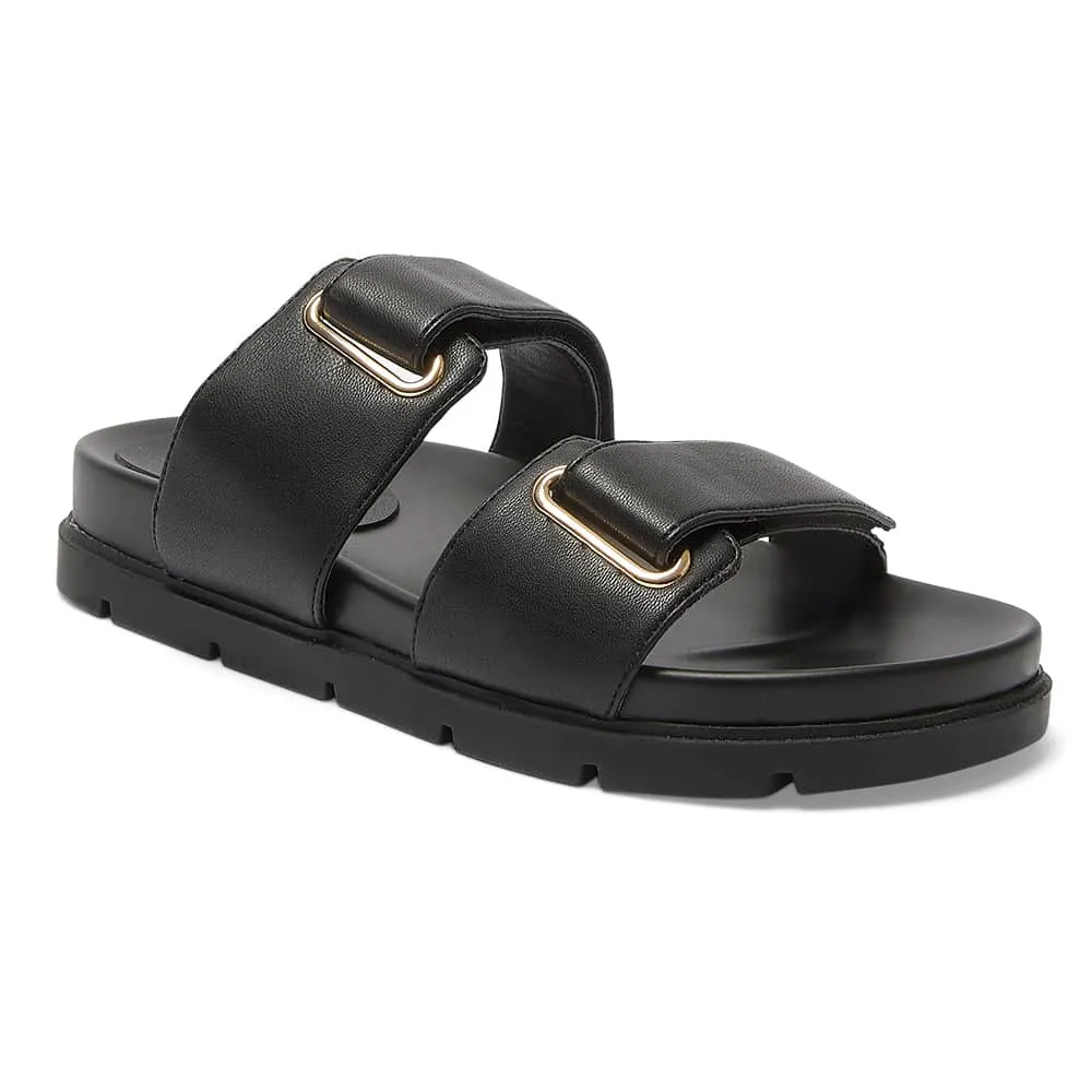 Calvin Slide in Black Smooth