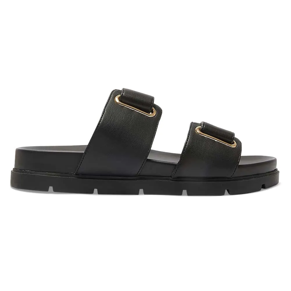 Calvin Slide in Black Smooth