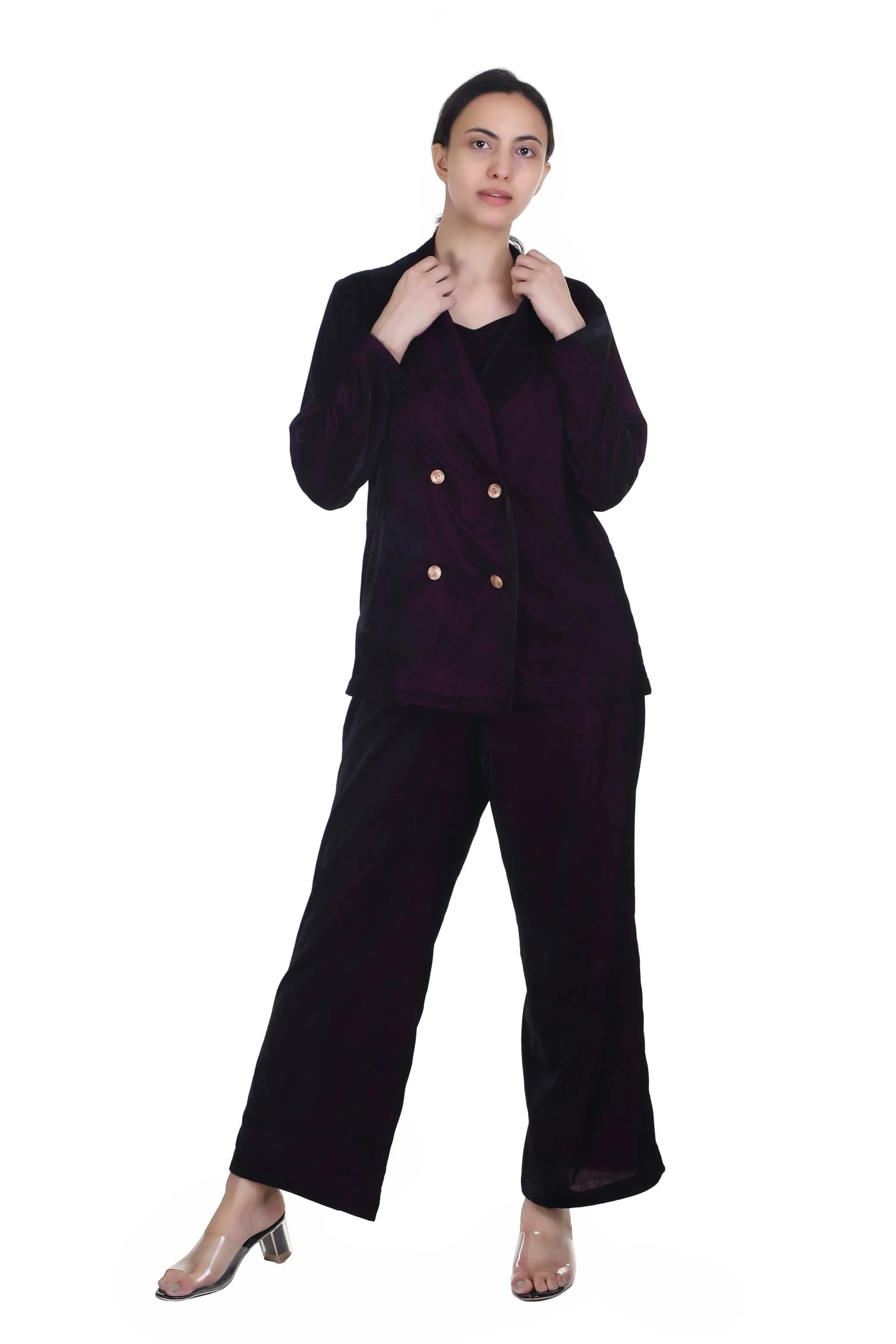 CANDILA VELVET PANT SETS FOR WOMEN