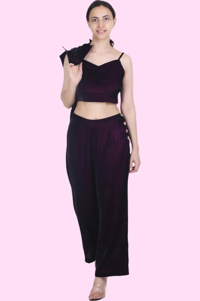 CANDILA VELVET PANT SETS FOR WOMEN