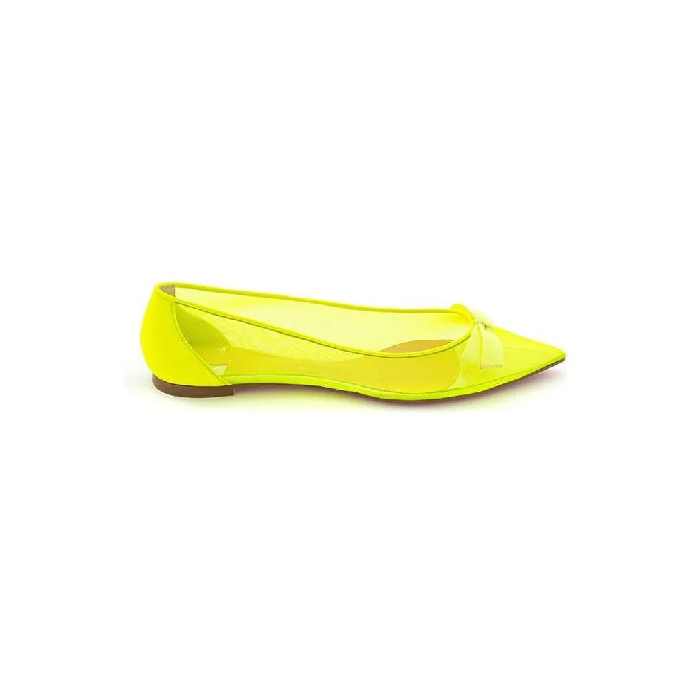 Christian Louboutin Sunshine Yellow Mesh Flat Elegance