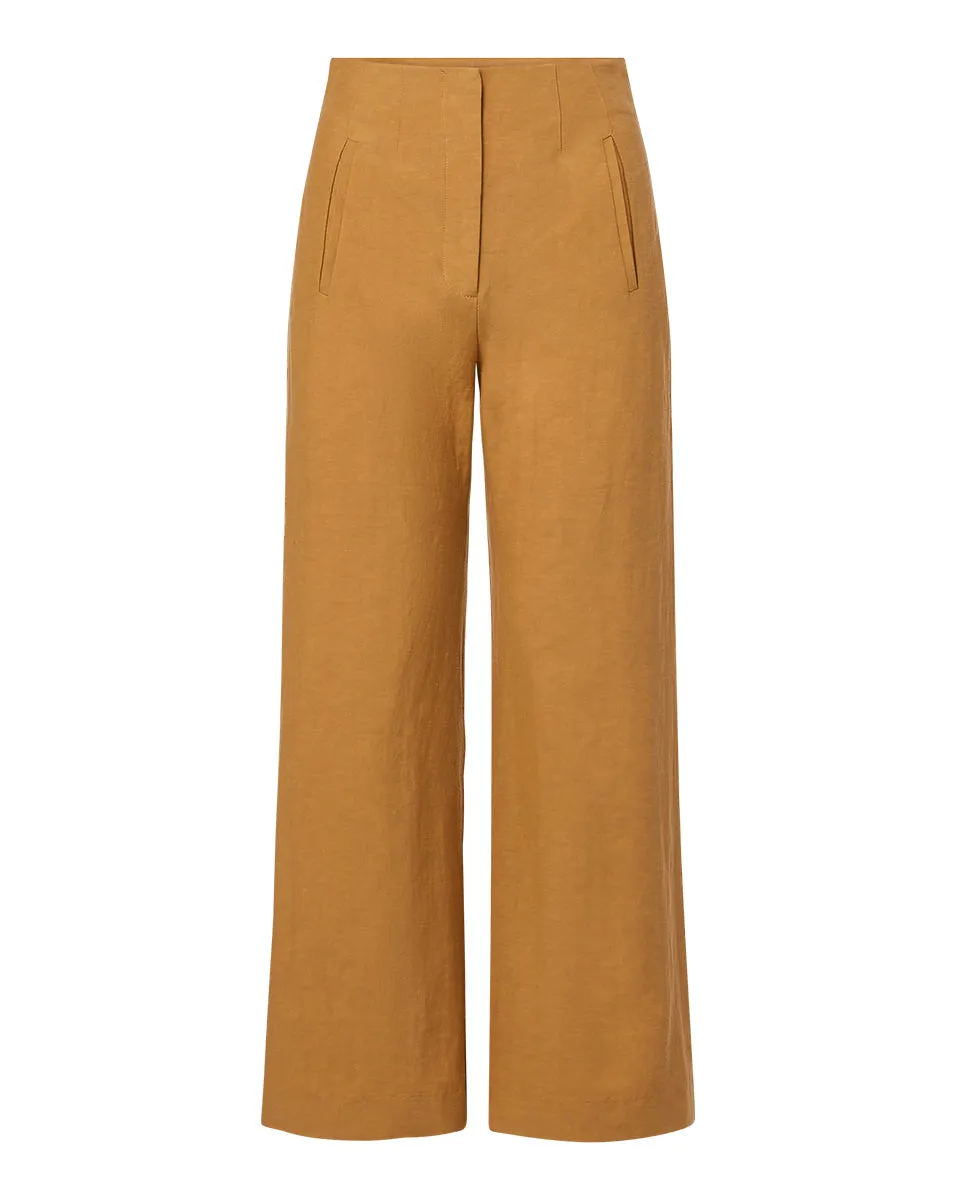 Dova Linen-Blend Pant