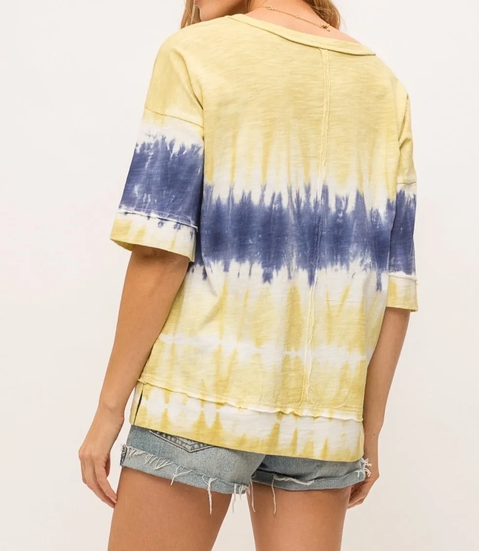 Elbow Sleeve Tie Dye Tee