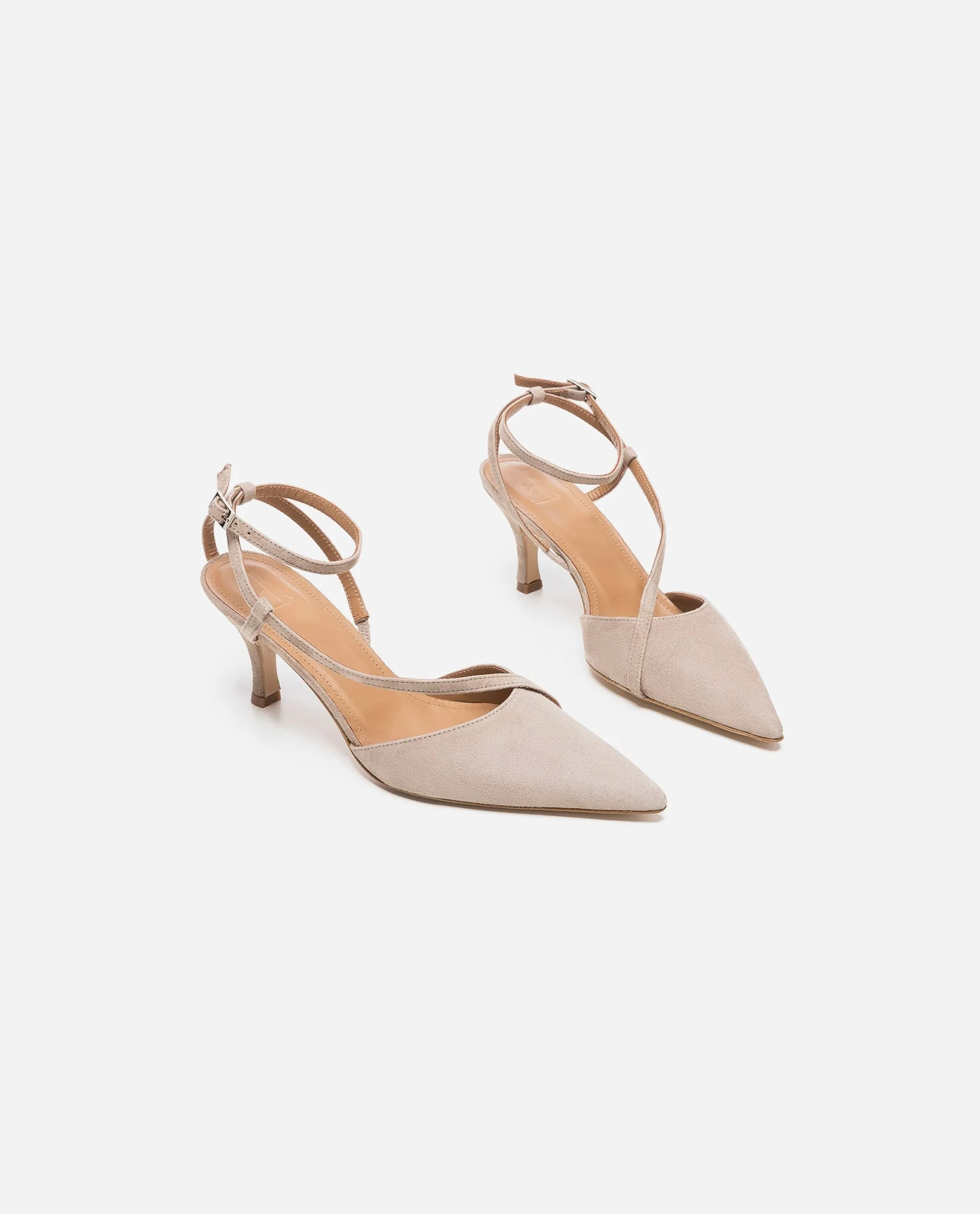 Fay Suede Sand Heeled Shoes