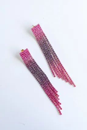 FINAL SALE - Stephanie Rhinestone Fringe Earrings