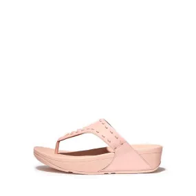 Fitflop Lulu Women's Rubber-stud Leather Toe-Post Sandals - Pink Salt