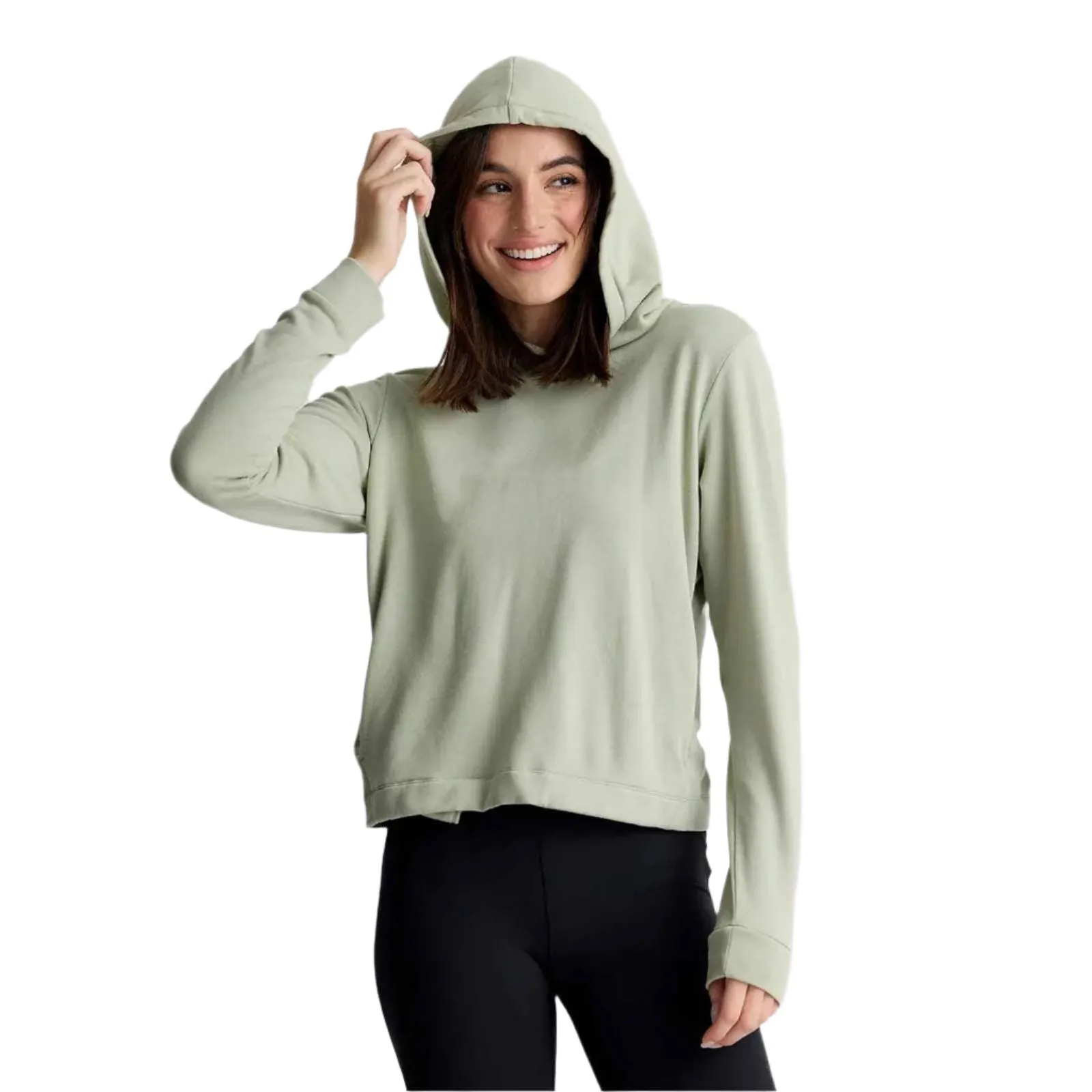 Free Fly Women's Bamboo Lightweight Fleece Cropped Hoodie