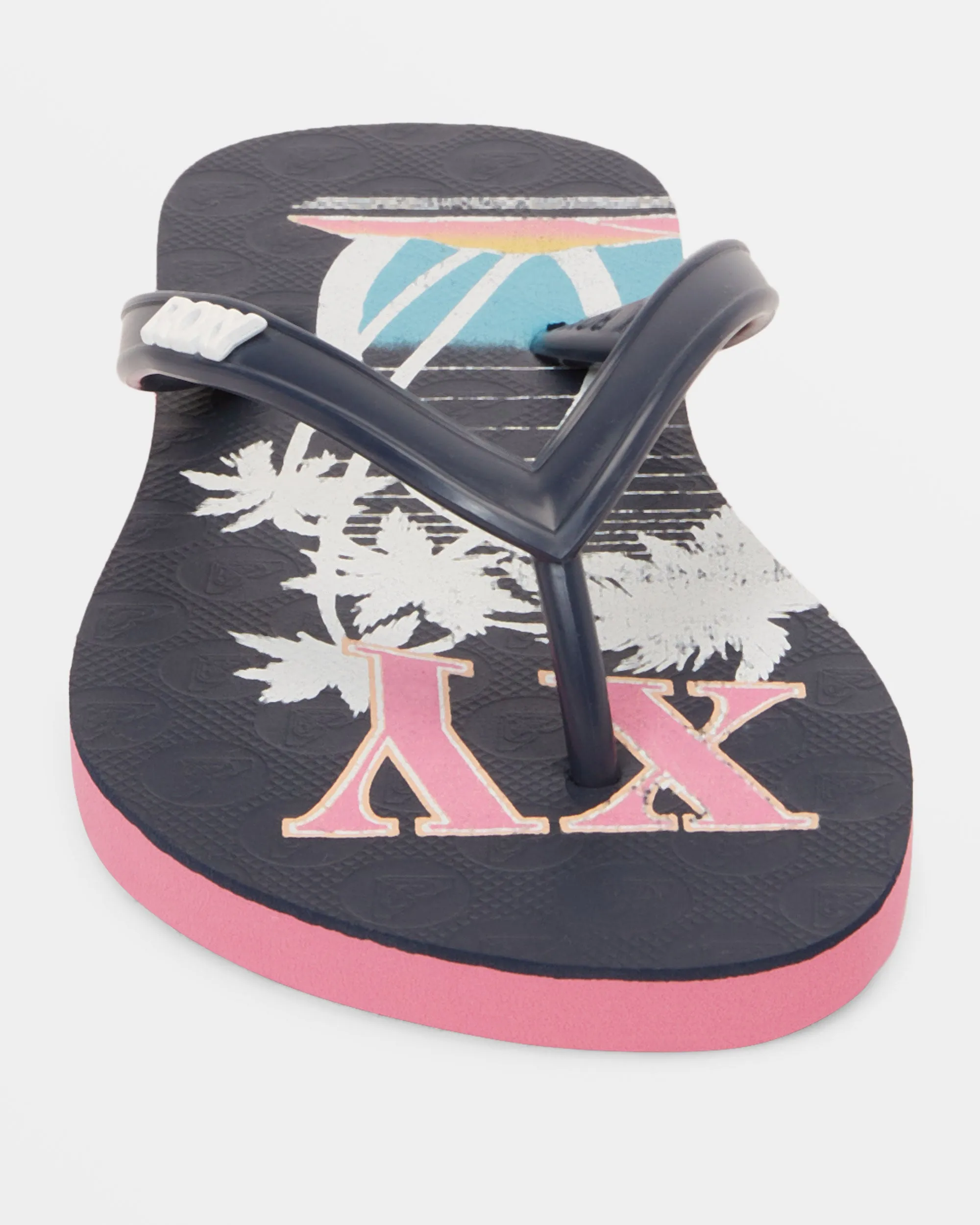 Girls 4-16 Viva Stamp Sandals - Baja Blue/Crazy Pink