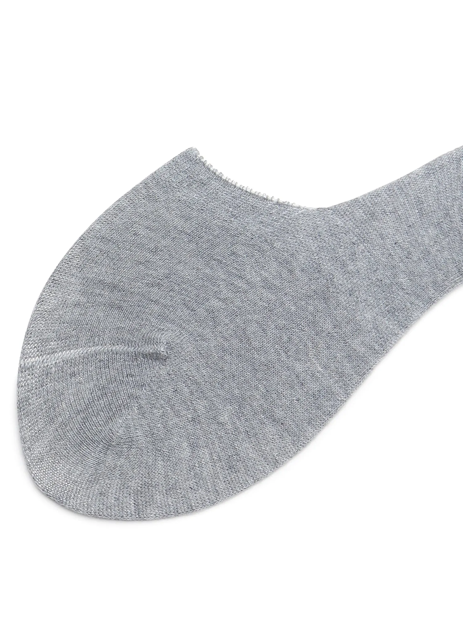 Grey Solid Non-Slip No Show Socks For Women