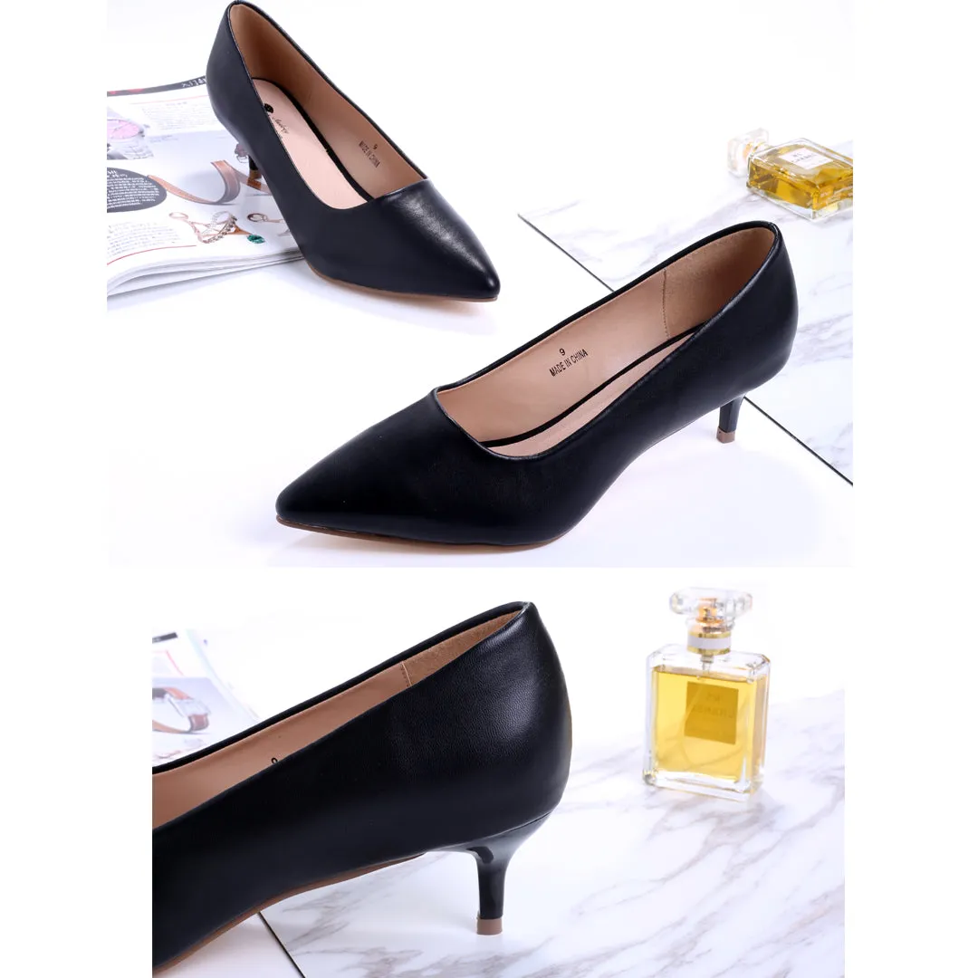 Holly Vegan Black Leather Pumps Inspired By BAT