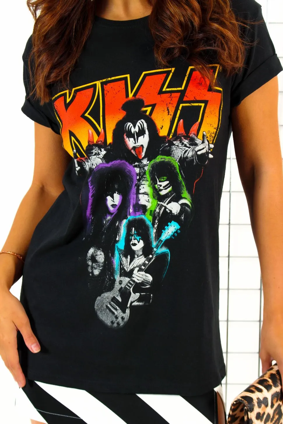 Im With The Band - Black Multi KISS Licenced T-Shirt