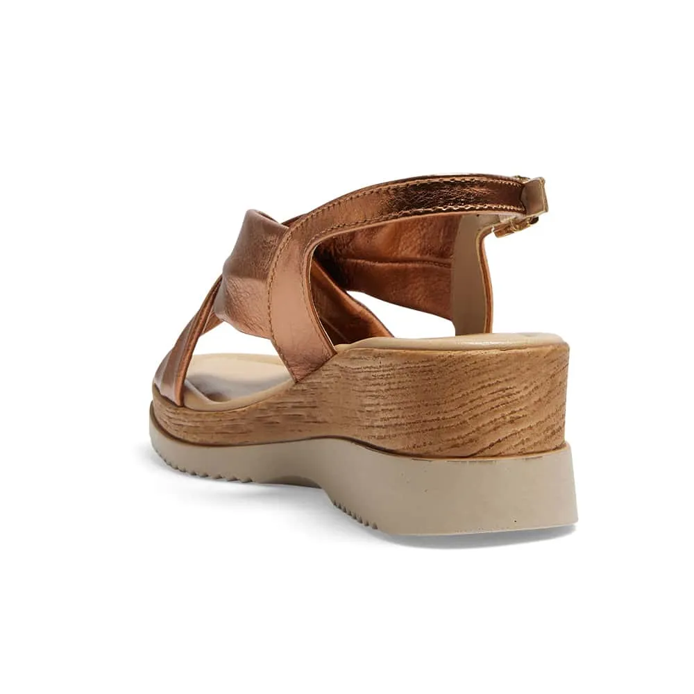 Inca Wedge in Bronze Leather