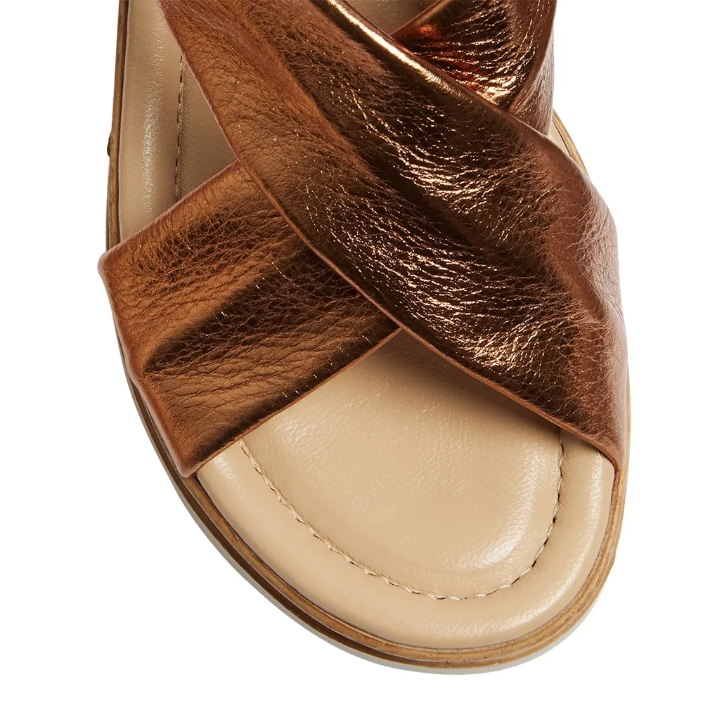 Inca Wedge in Bronze Leather