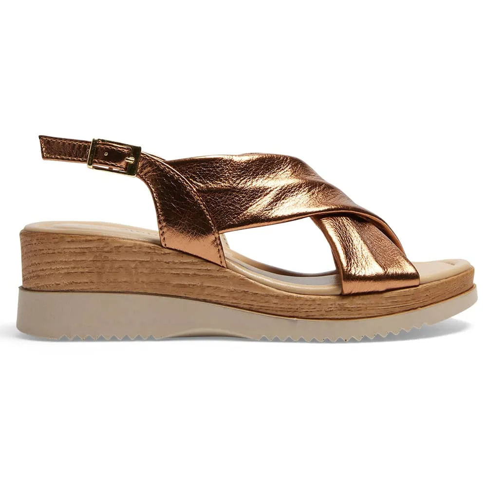 Inca Wedge in Bronze Leather