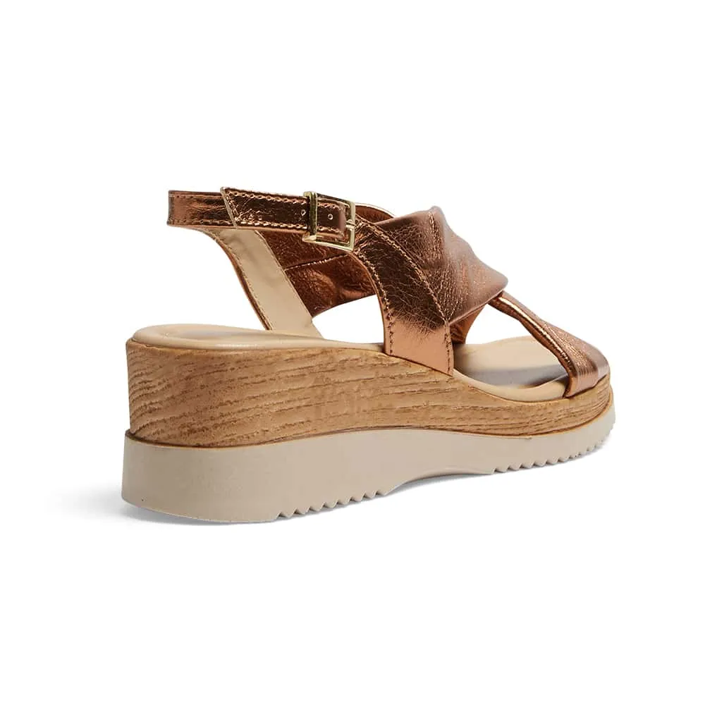 Inca Wedge in Bronze Leather