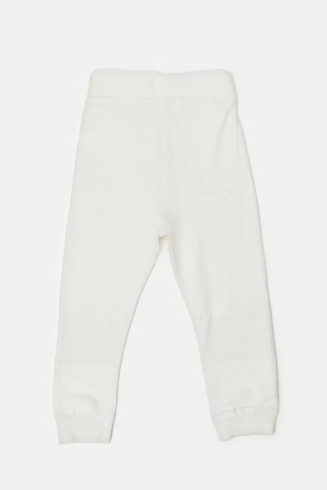 Infant Boys Ivory Textured Active Pants