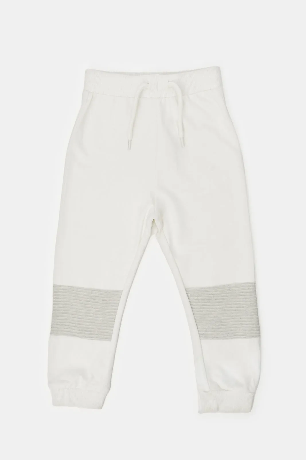 Infant Boys Ivory Textured Active Pants