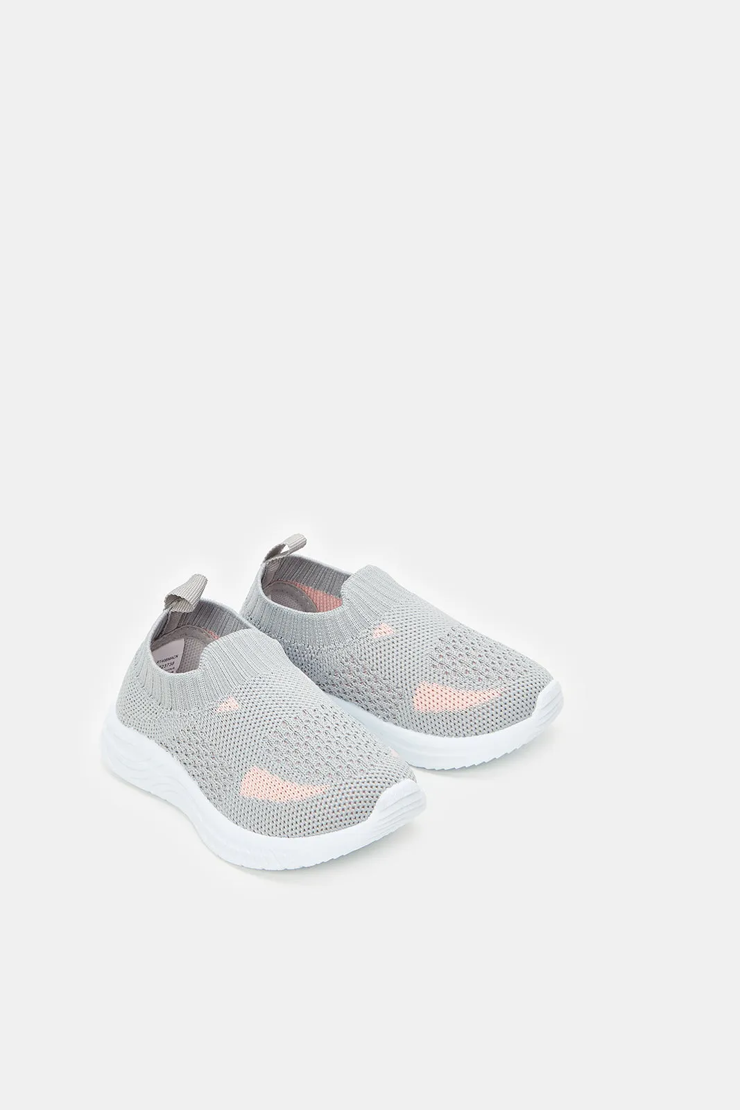 Infant Girls Grey Slip-On Pumps