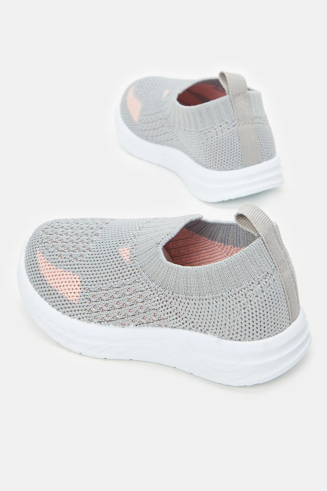 Infant Girls Grey Slip-On Pumps