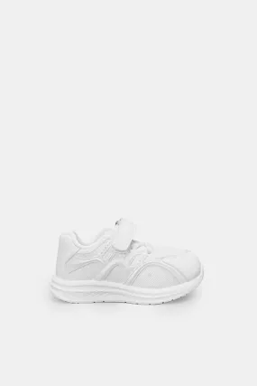 Infant Girls White Velcro Pumps