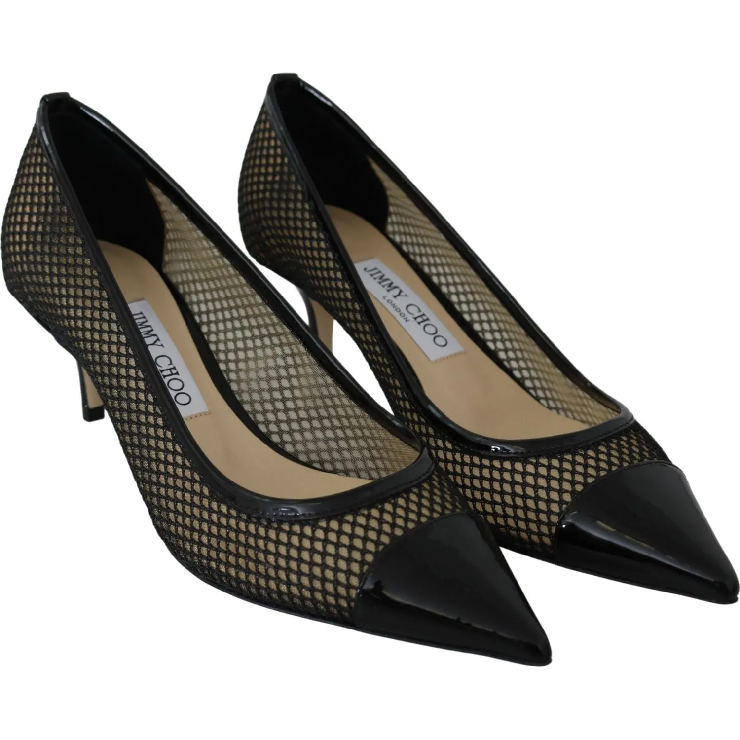 Jimmy Choo Chic Patent Mesh Pointed Pumps