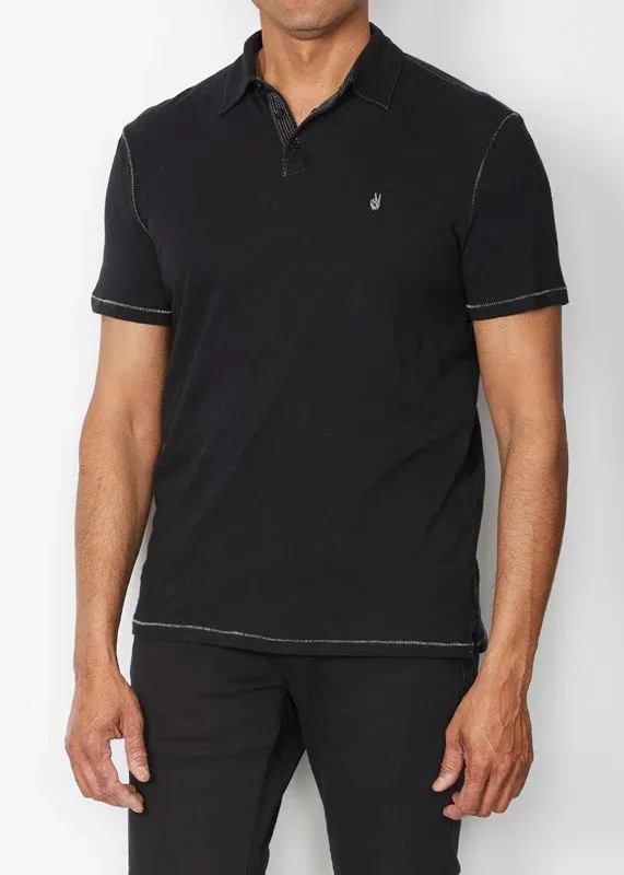 John Varvatos Peace Sign Polo, Black