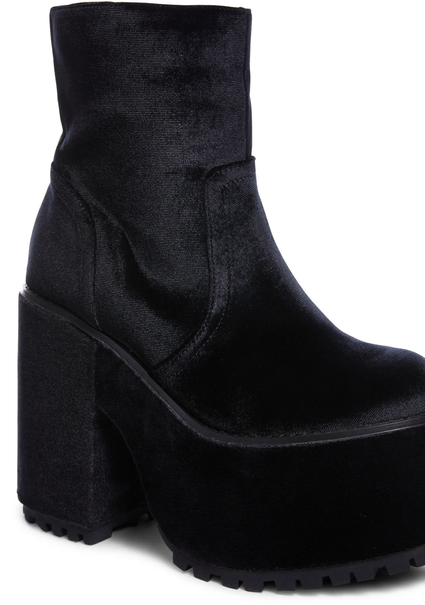 Krush Velvet Platform Boots - Black