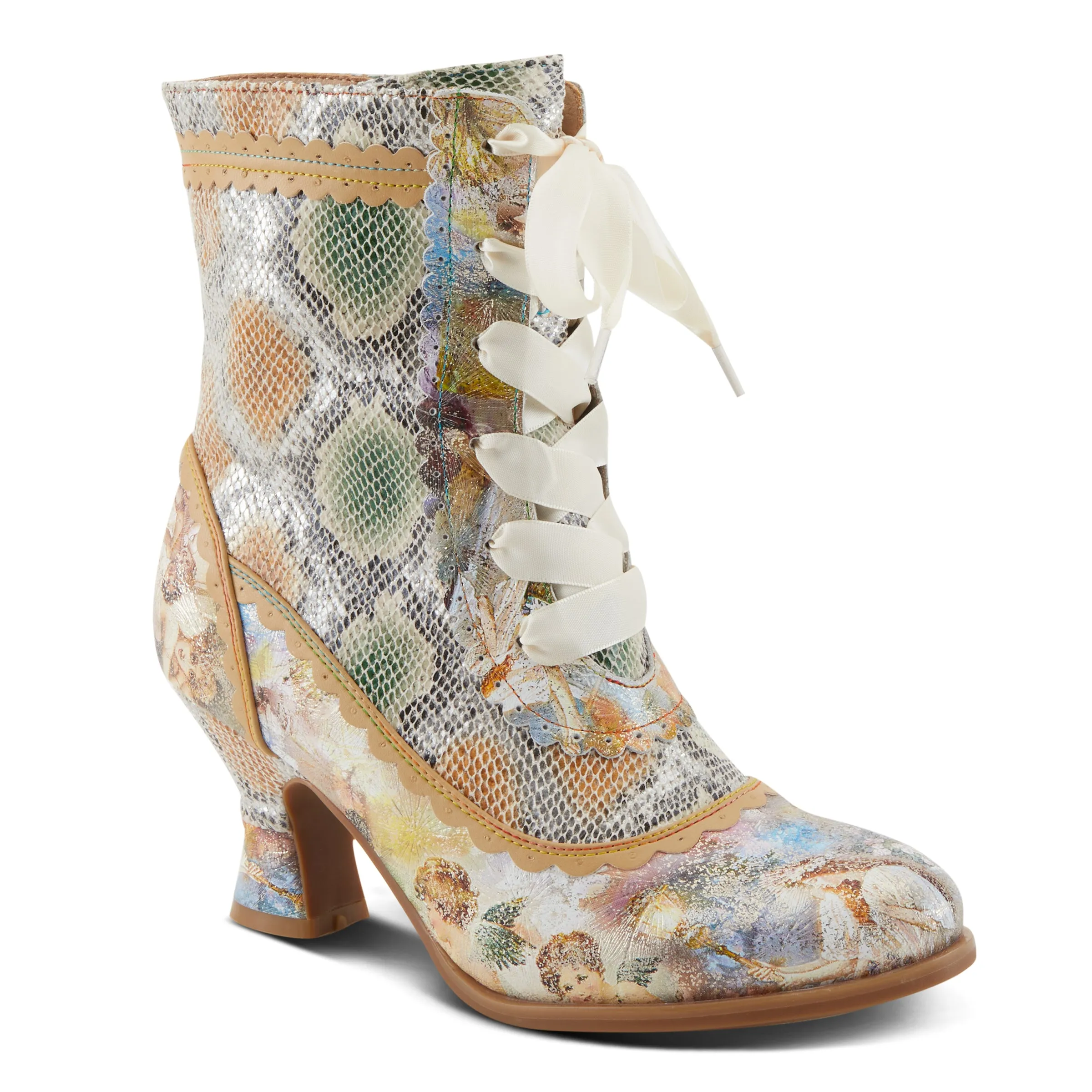 Bewitching Artist Python-Print Ankle Boots