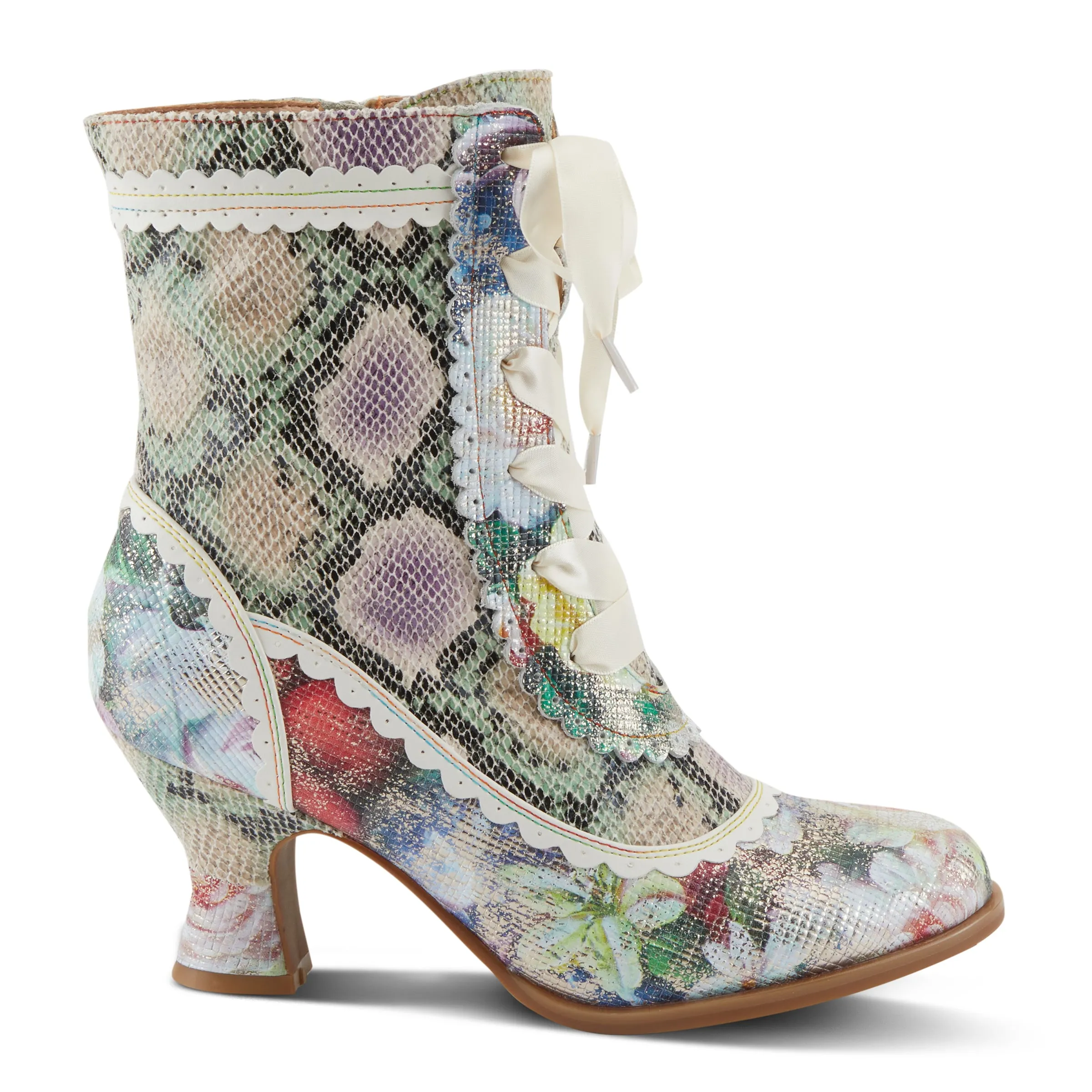 Bewitching Artist Python-Print Ankle Boots