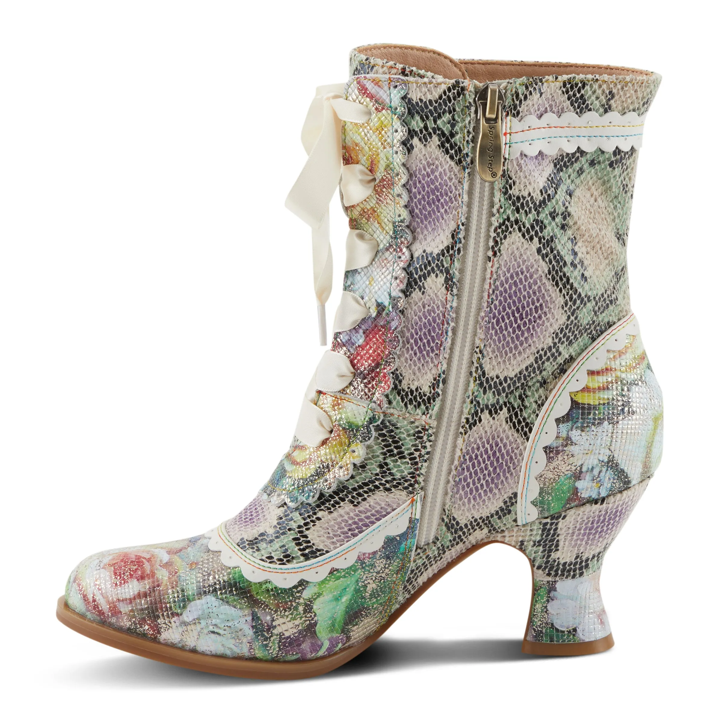 Bewitching Artist Python-Print Ankle Boots