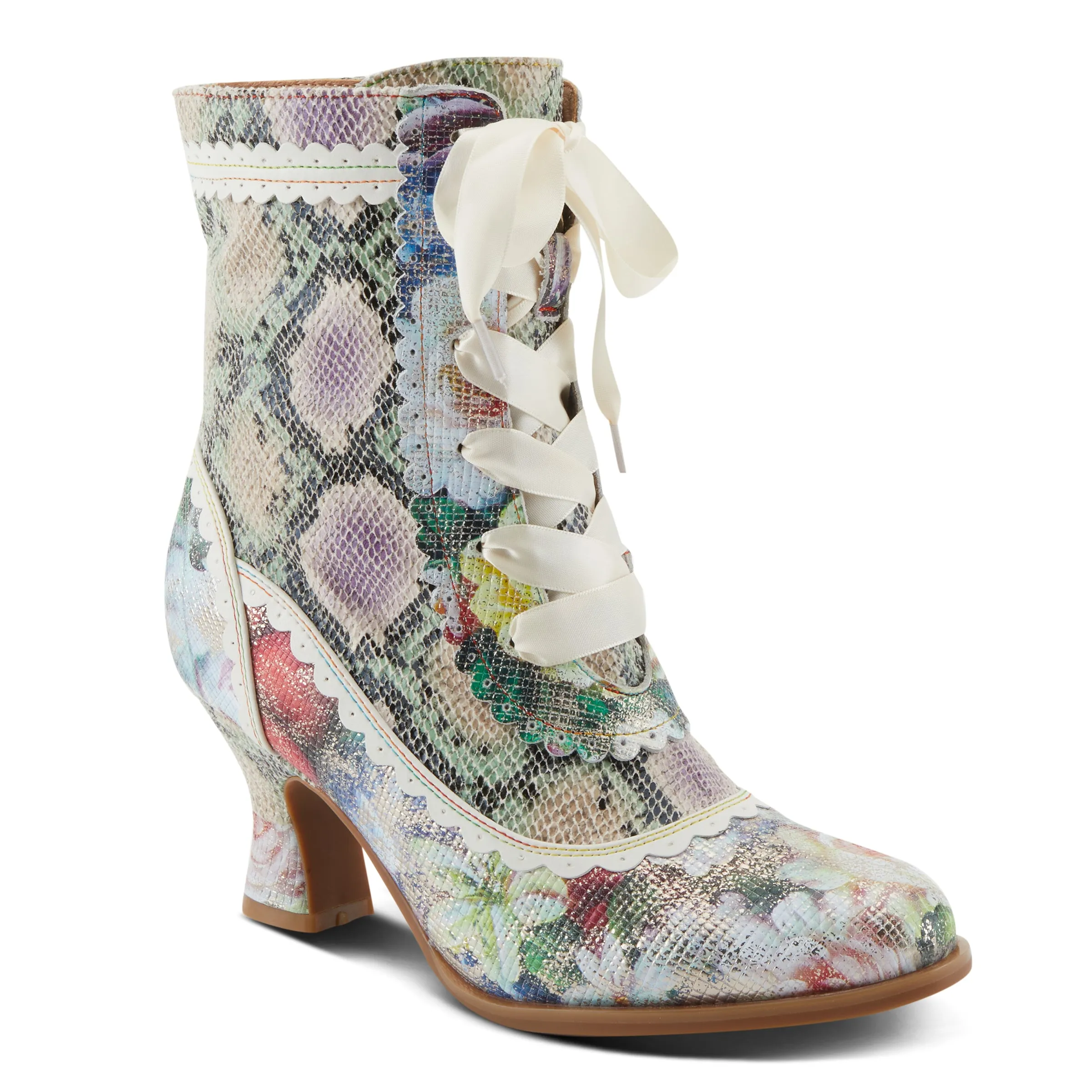 Bewitching Artist Python-Print Ankle Boots