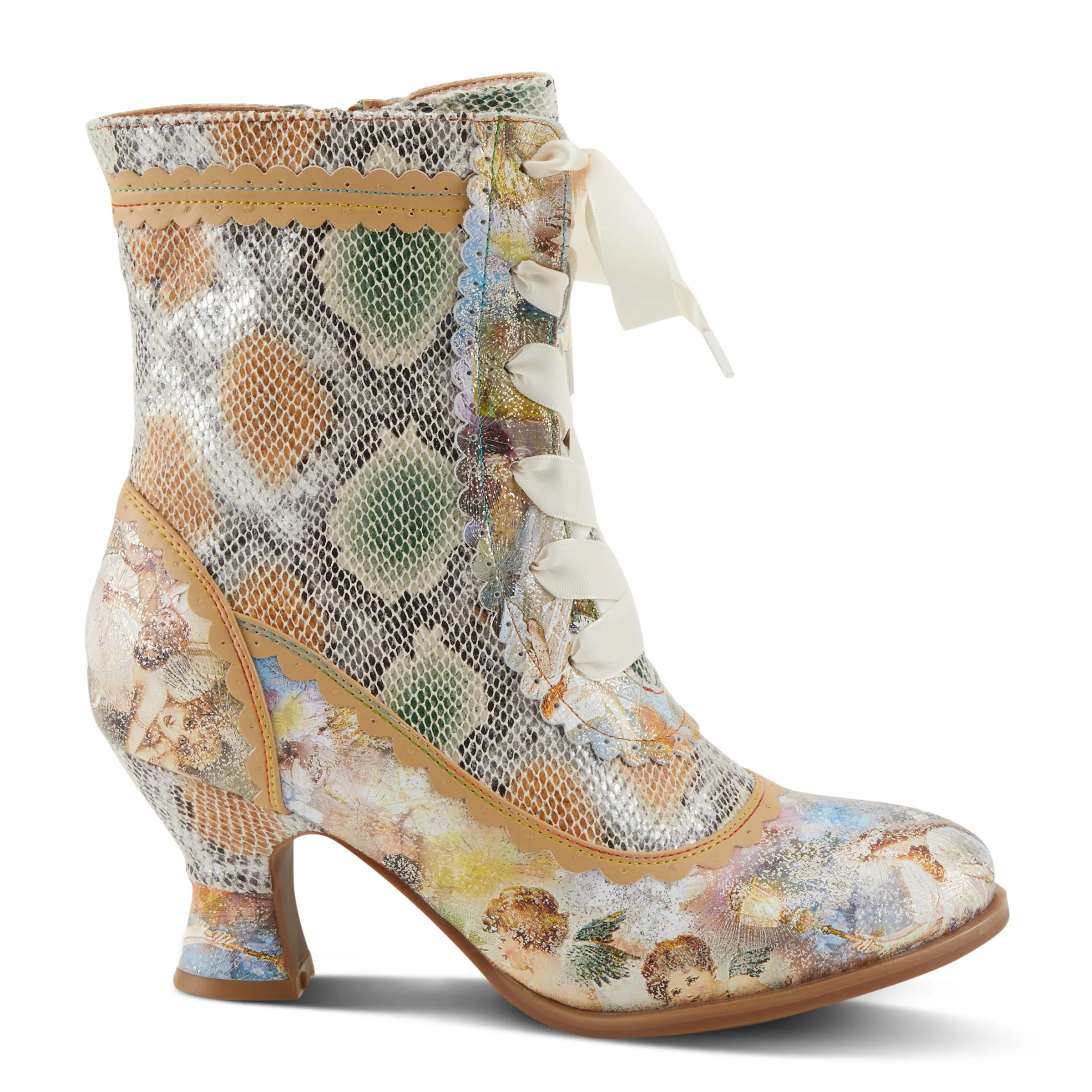 Bewitching Artist Python-Print Ankle Boots