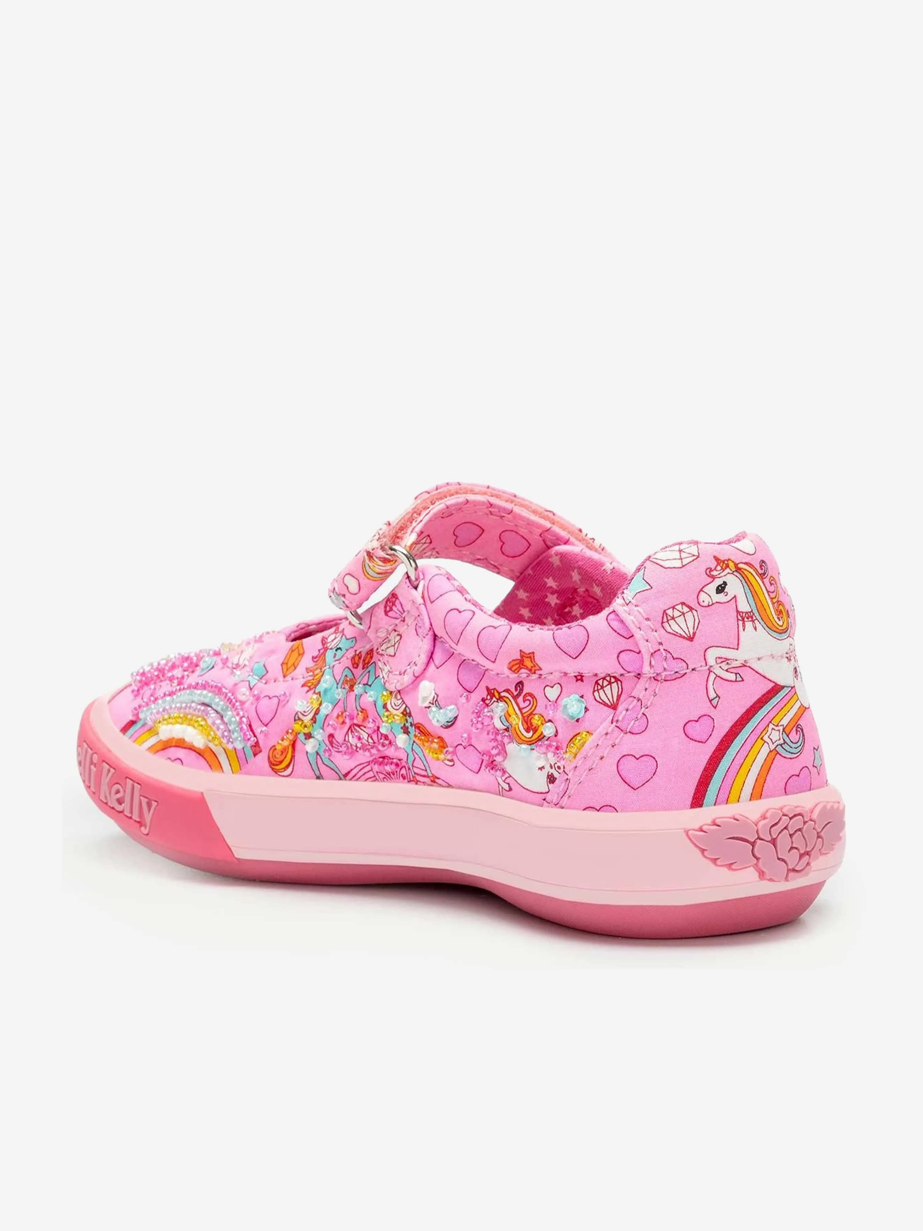 Lelli Kelly Girls Unicorn And Rainbow Pumps in Pink