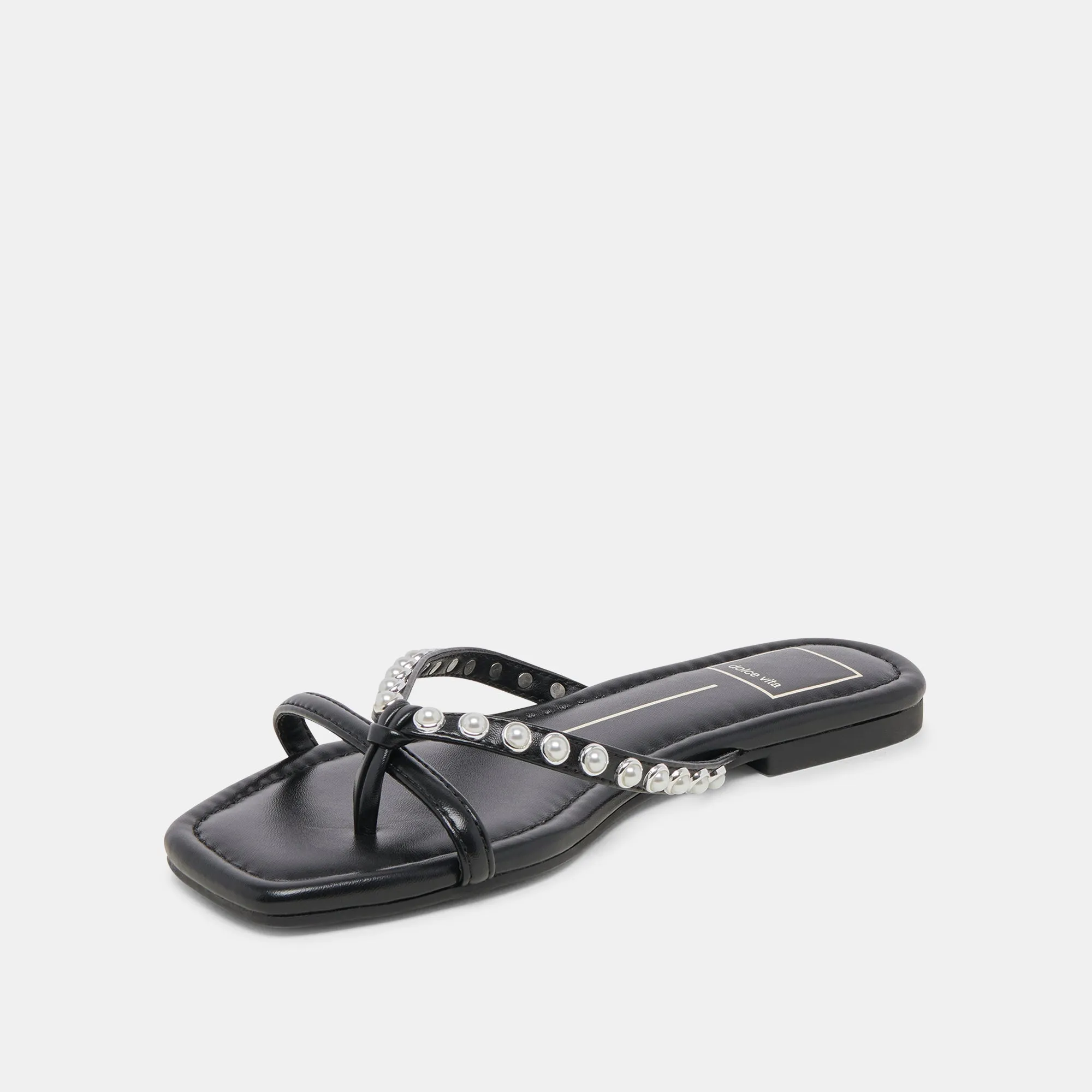 LUCCA PEARL SANDALS BLACK PEARLS