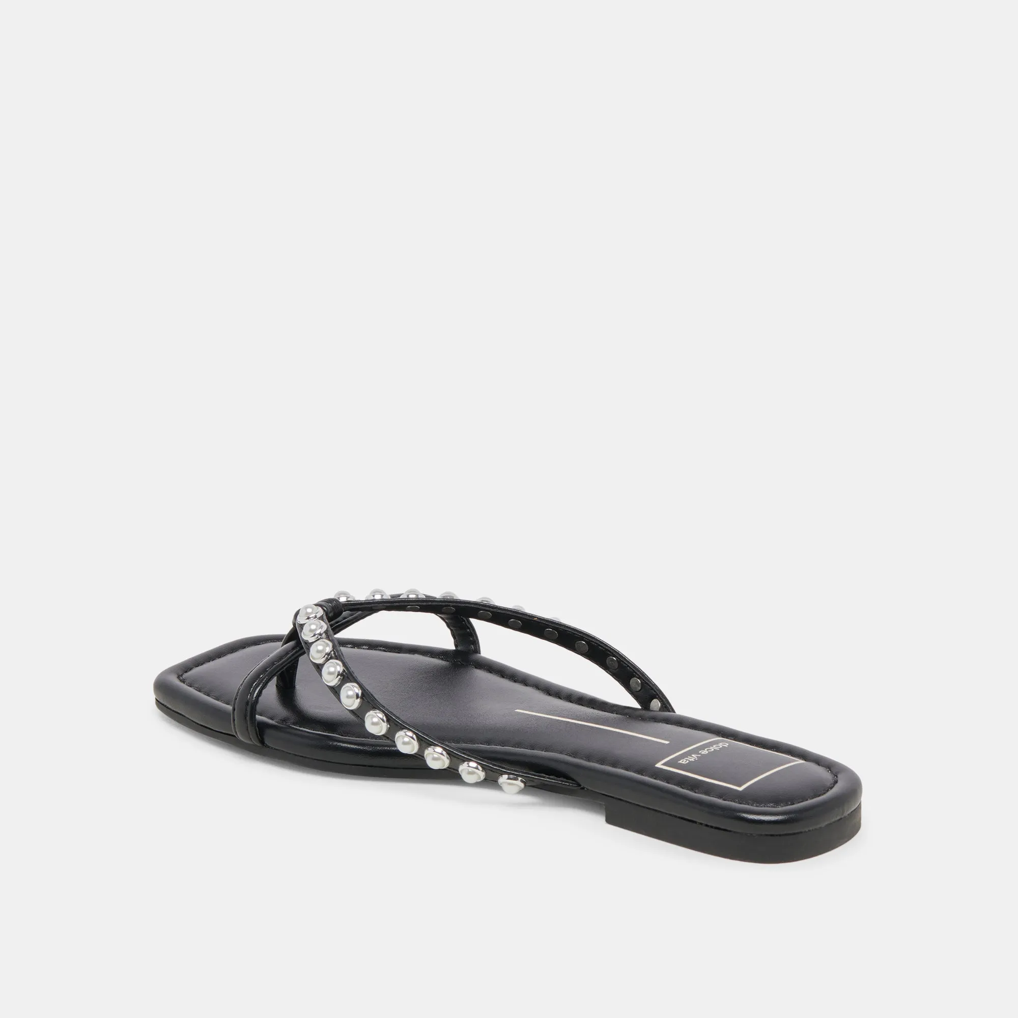 LUCCA PEARL SANDALS BLACK PEARLS