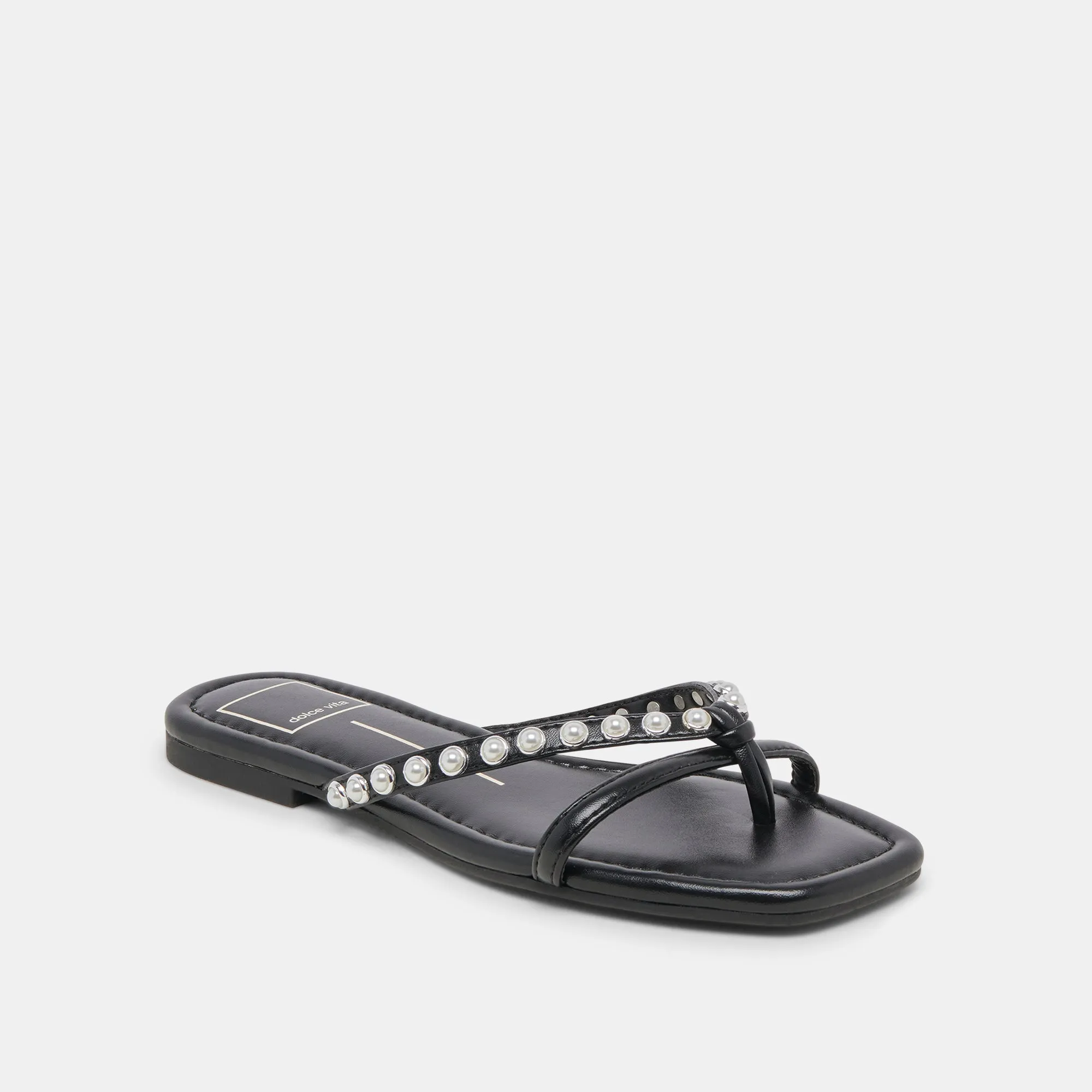 LUCCA PEARL SANDALS BLACK PEARLS