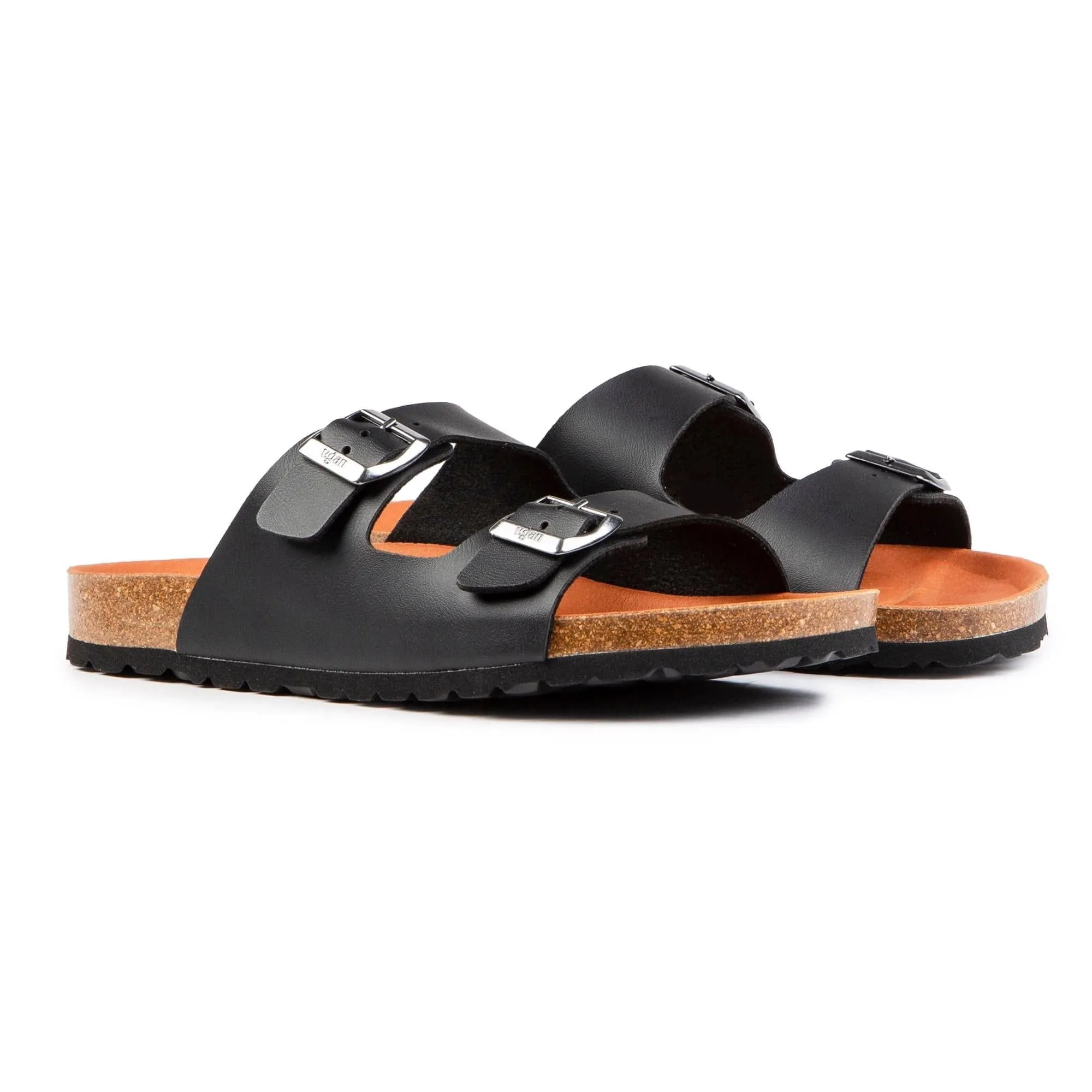 Mango Men's Vegan Footbed Sandals | Black