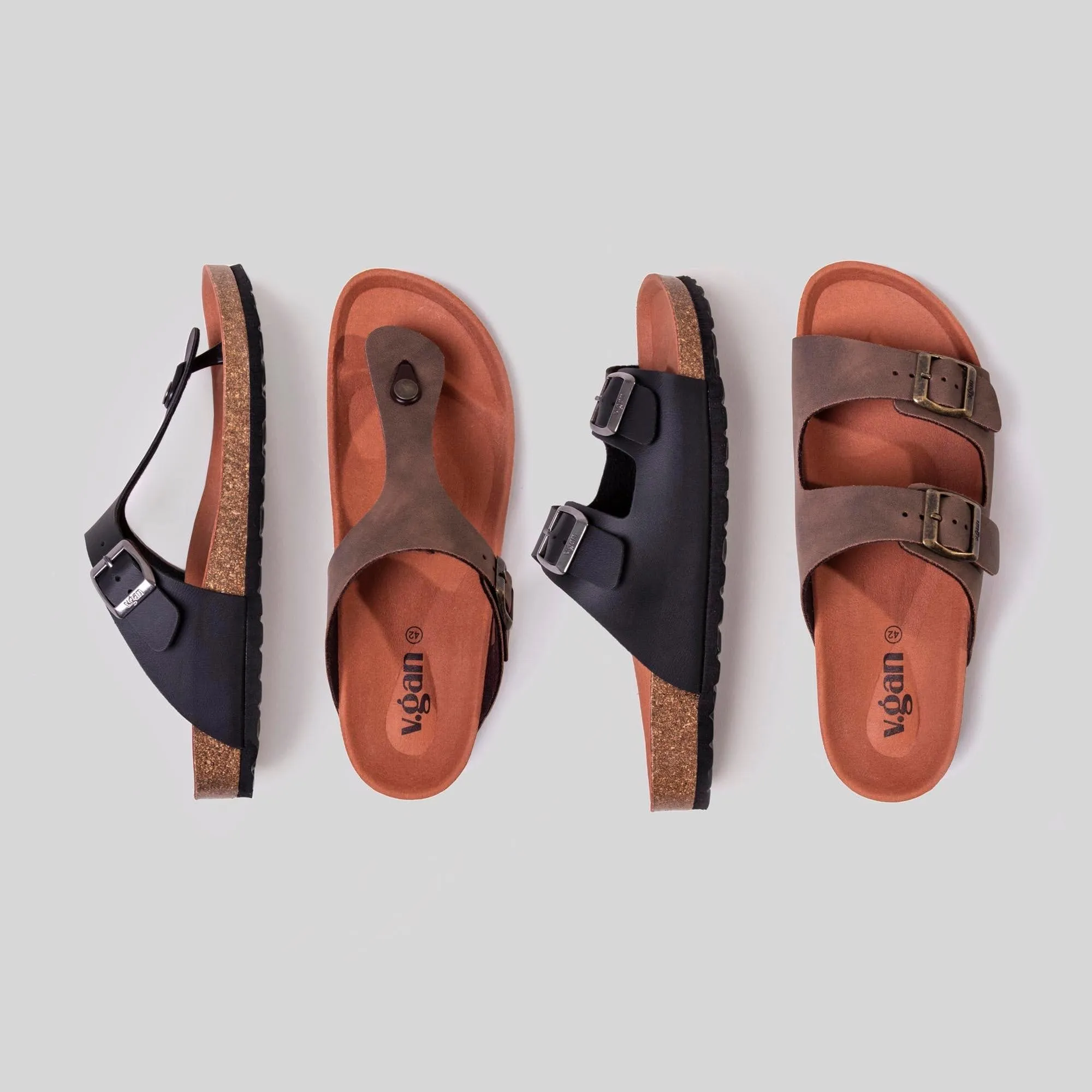 Mango Men's Vegan Footbed Sandals | Black