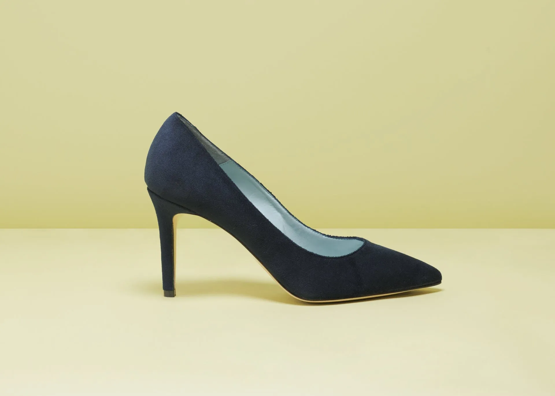 Mara Velvet Vegan Pointed Toe High Heel Pumps | Navy Blue