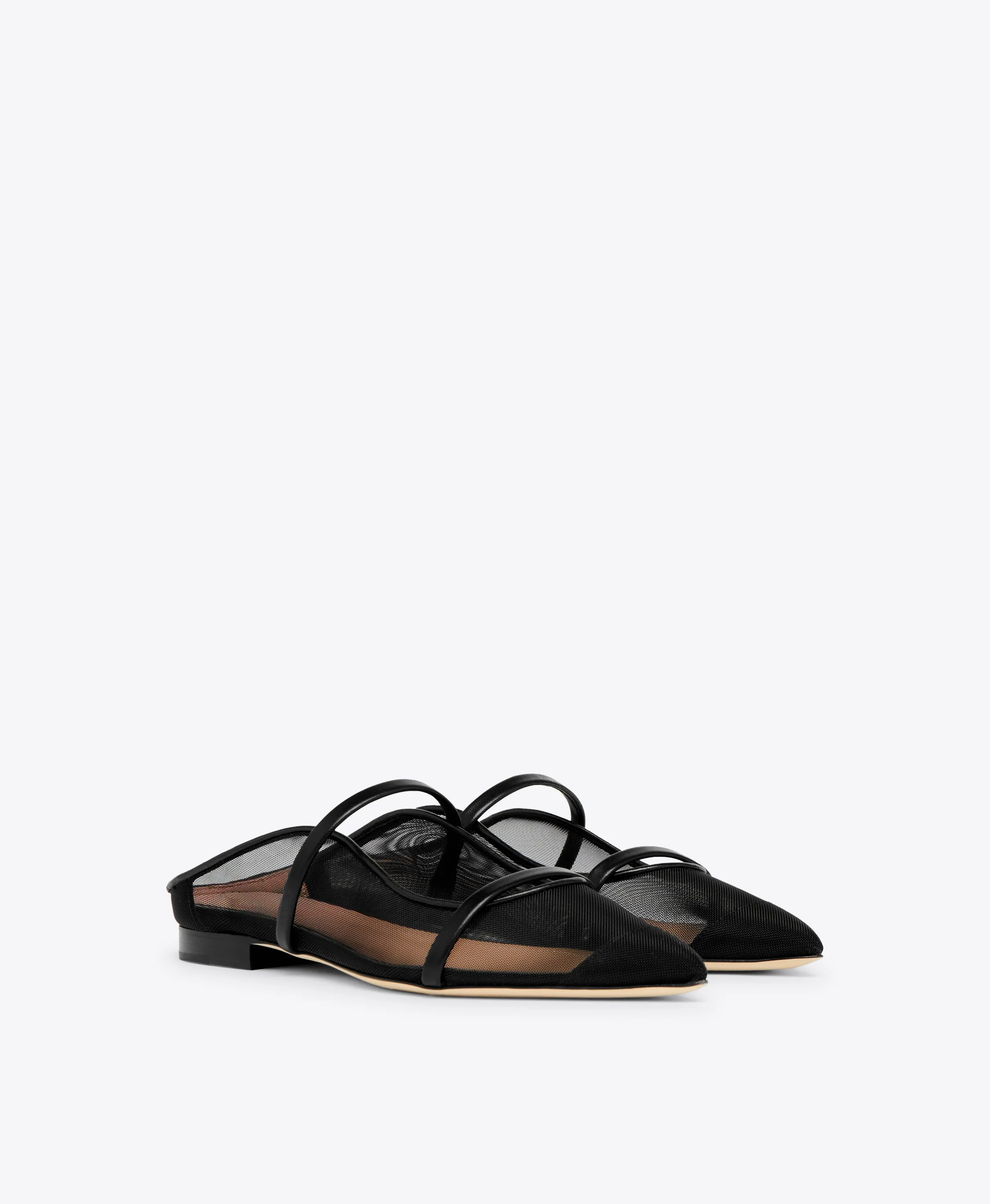 Maureen Black Mesh Flat Mules