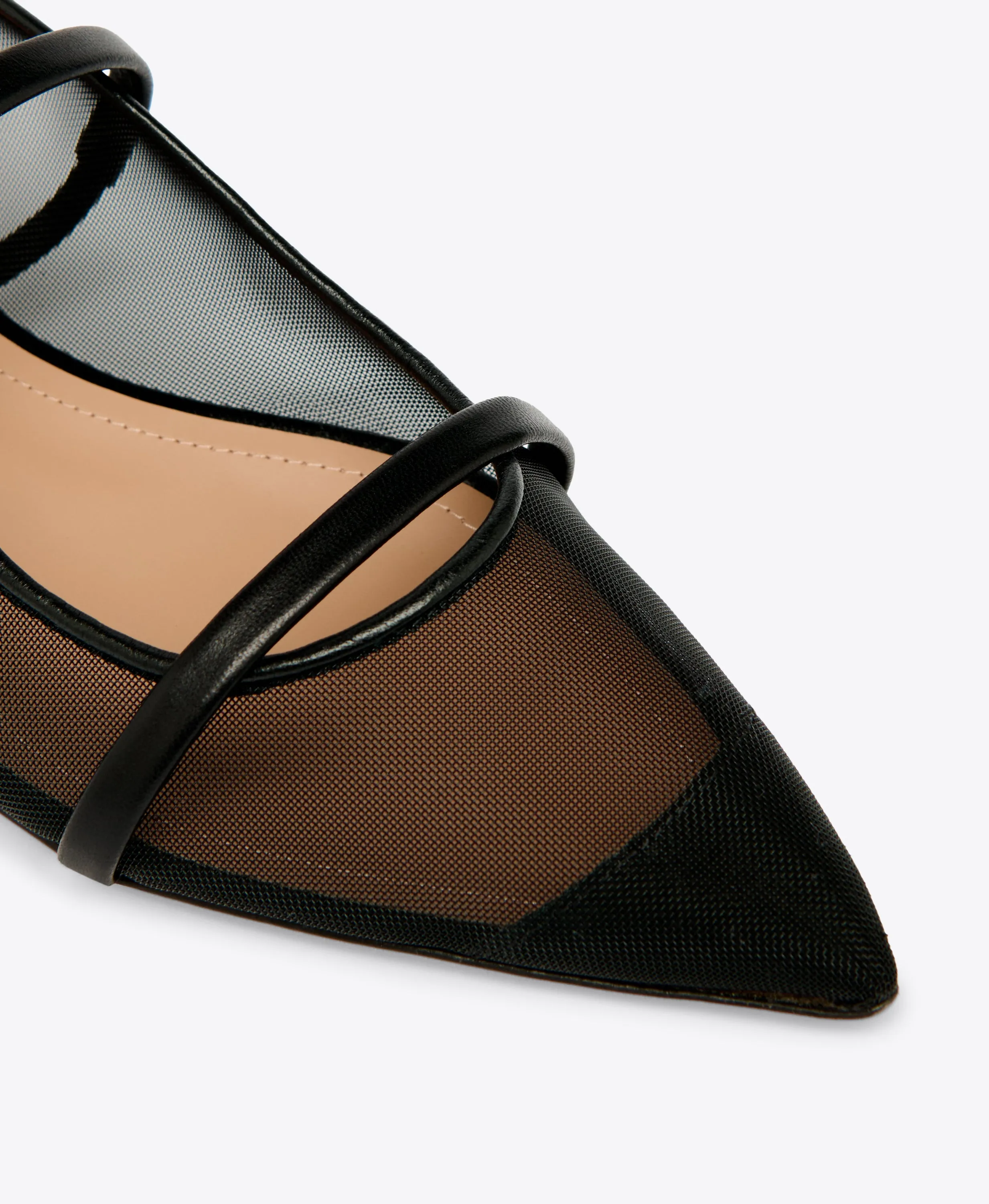 Maureen Black Mesh Flat Mules