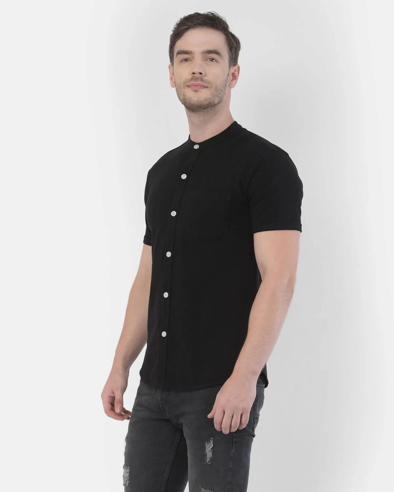 Melange Original Pique Shirt: Black